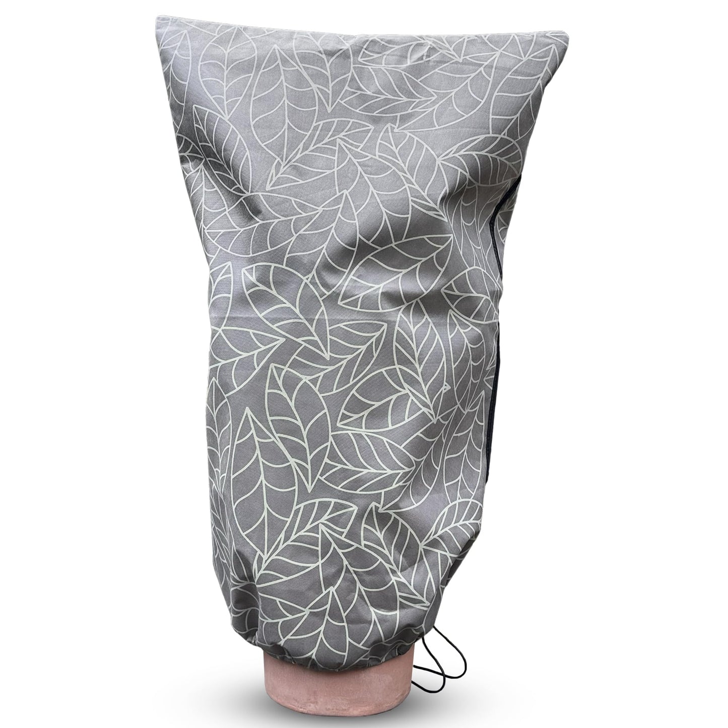 UB-STORE Plant Covers Freeze Protection 32"x47" in 4 Pack | Brown Winter Frost Blankets for Outdoor Plants | Reusable Garden Cover Bags with Zipper Drawstring | Cold Weather Shrub Protection Cloth