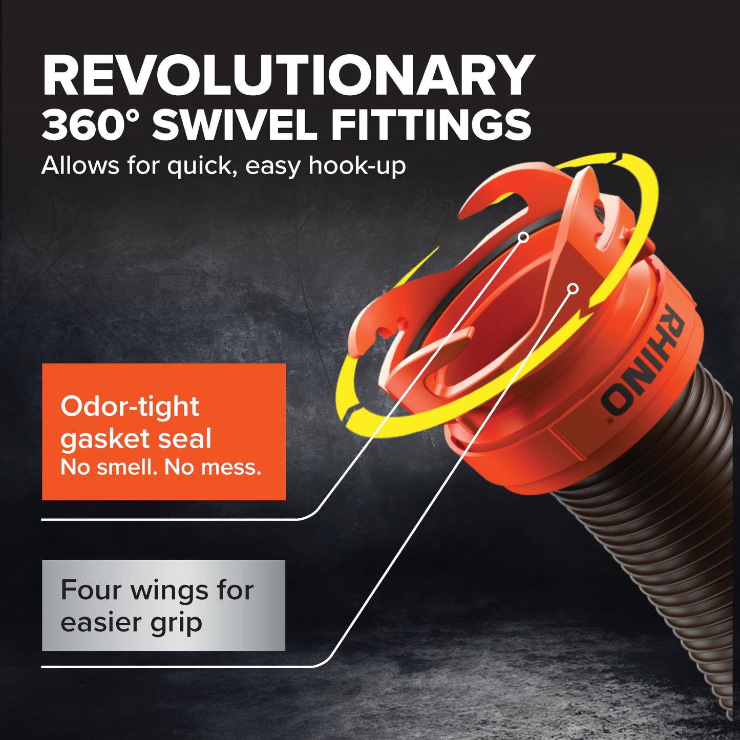 Camco RhinoFLEX 10ft RV Sewer Hose Extension Kit with Swivel Fitting, Extend Your Sewer Hose to Fit Your Needs, Frustration Free-Packaging