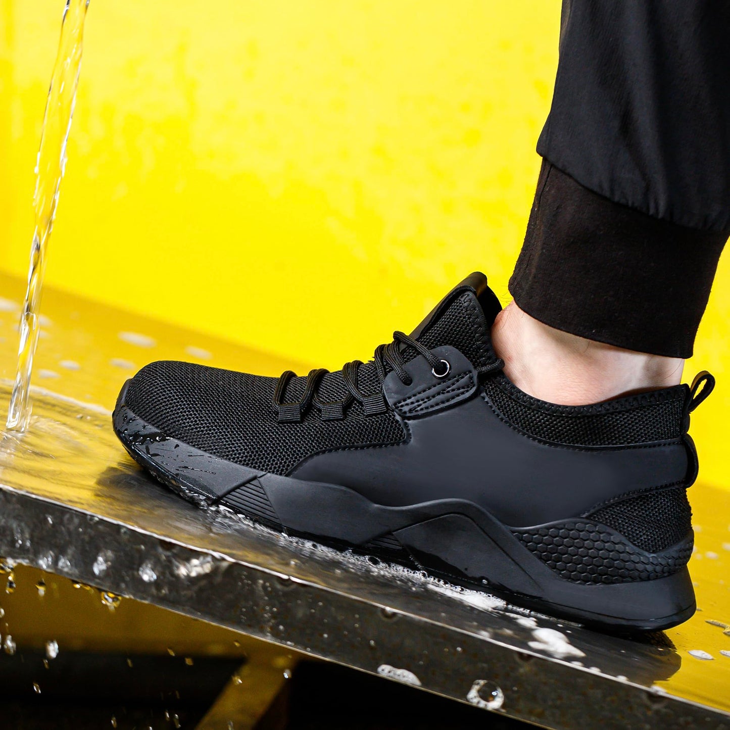 Ulogu Non Slip Waterproof Shoes for Women,Slip On Work Loafers Food Service Restaurant Kitchen Chef Shoes Lightweight Comfort Walking Sneakers Black