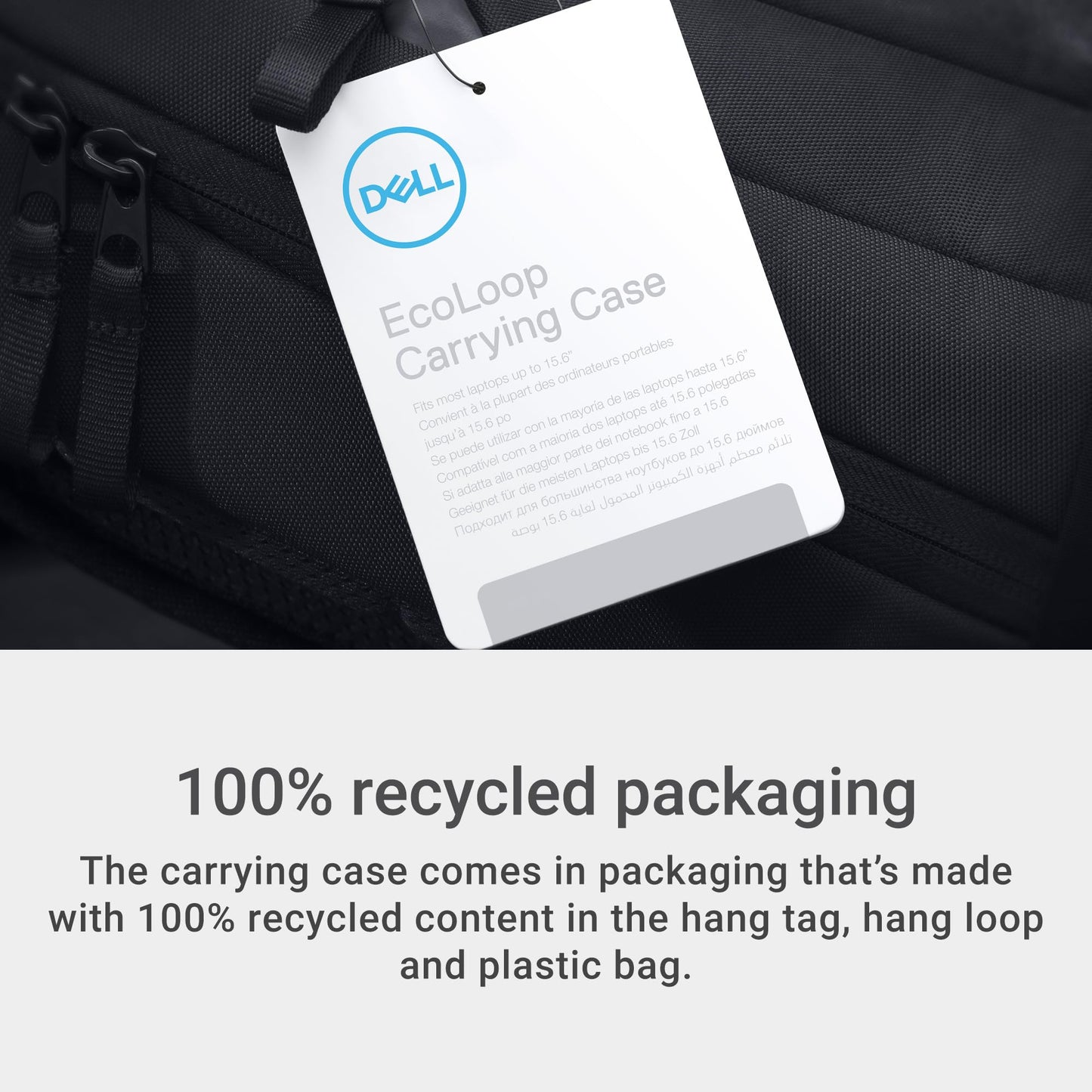 Dell 14-16 EcoLoop Backpack - CP3724-18 litres, Fits most laptops with screen sizes up to 16", 100% recycled plastic, 100% recycled packaging, 360o foam cushioning, 3 years limited warranty - Black