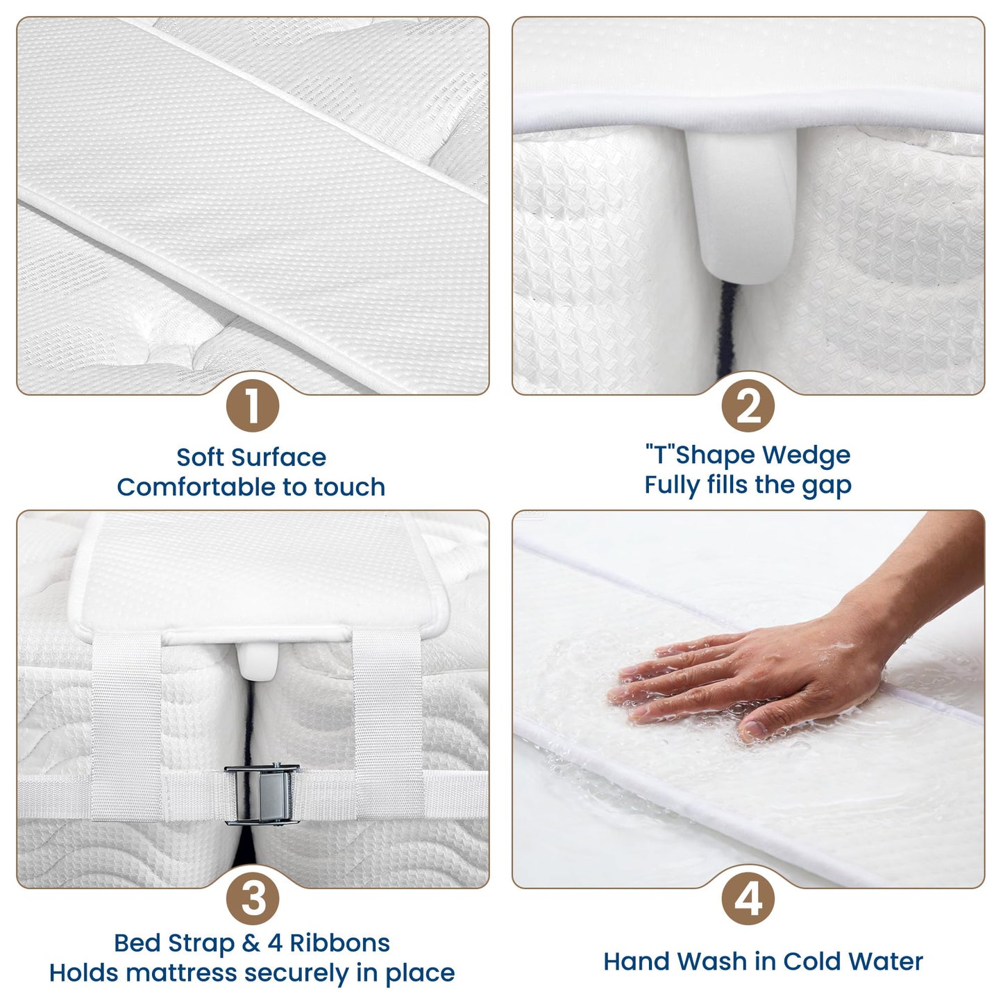 FeelAtHome Twin to King Bed Converter Kit - Bed Bridge - Twin XL Connector to King Maker - Mattress Bridge - Conversion Kit (8" Class)