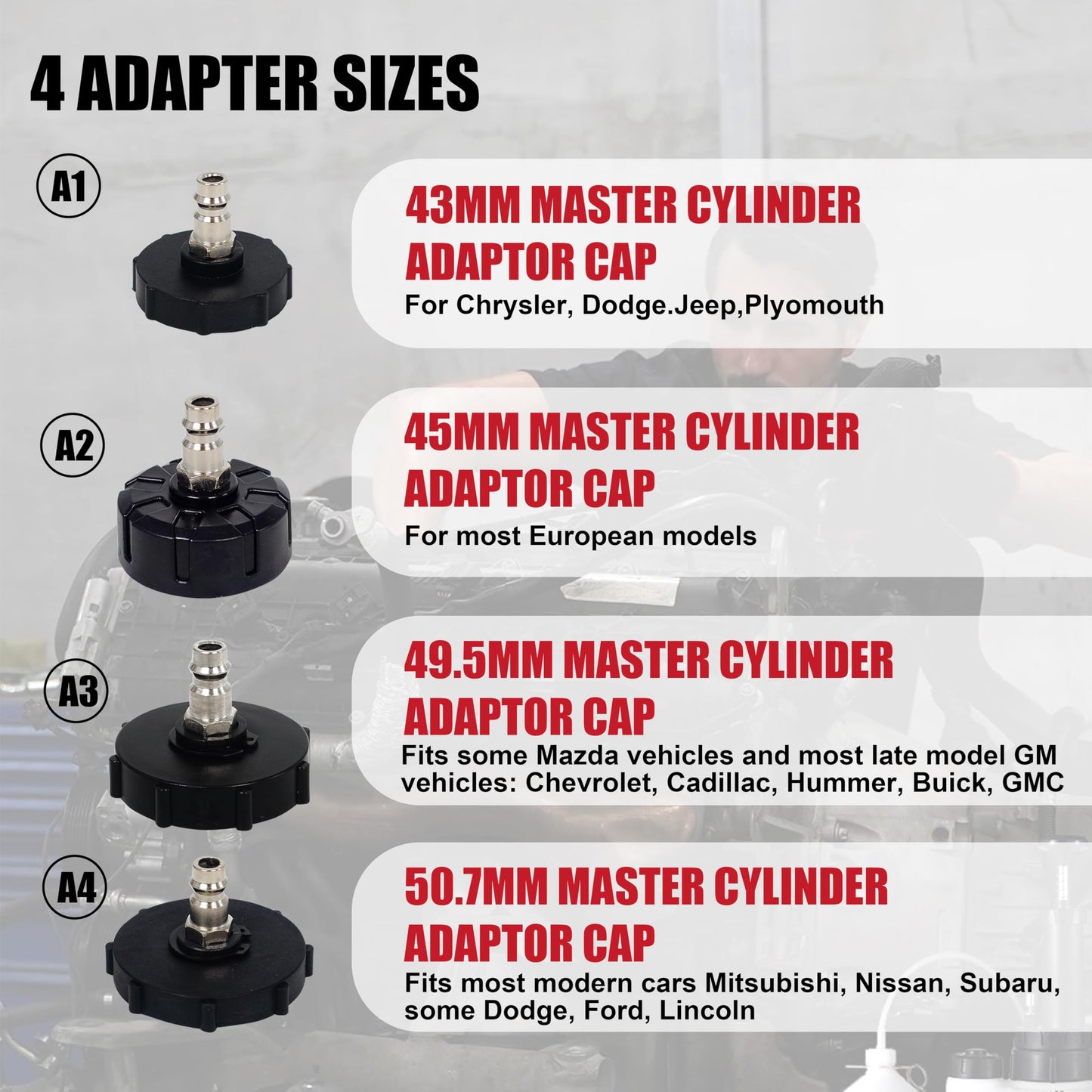 SGT 3L Brake Bleeder Kit，Manual Brake Bleeder Fluid Pump with 1L Brake Fluid Bleed Bottle and 4 Master Cylinder Adapters for Most Vehicles