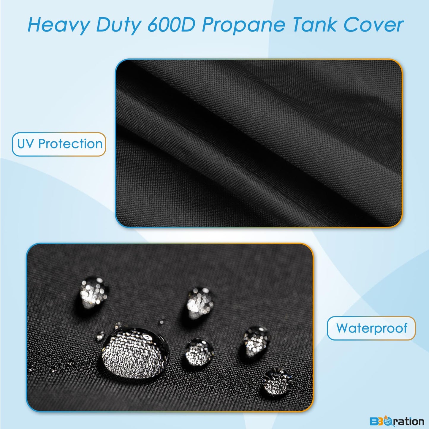 Propane Tank Cover for Standard 20lb Tank Cylinder, Heavy Duty 600D Waterproof Propane Cover with Side Flip Flap for BBQ Gas Grill Tank Cylinder Tank Cover Gas Cylinder Cover