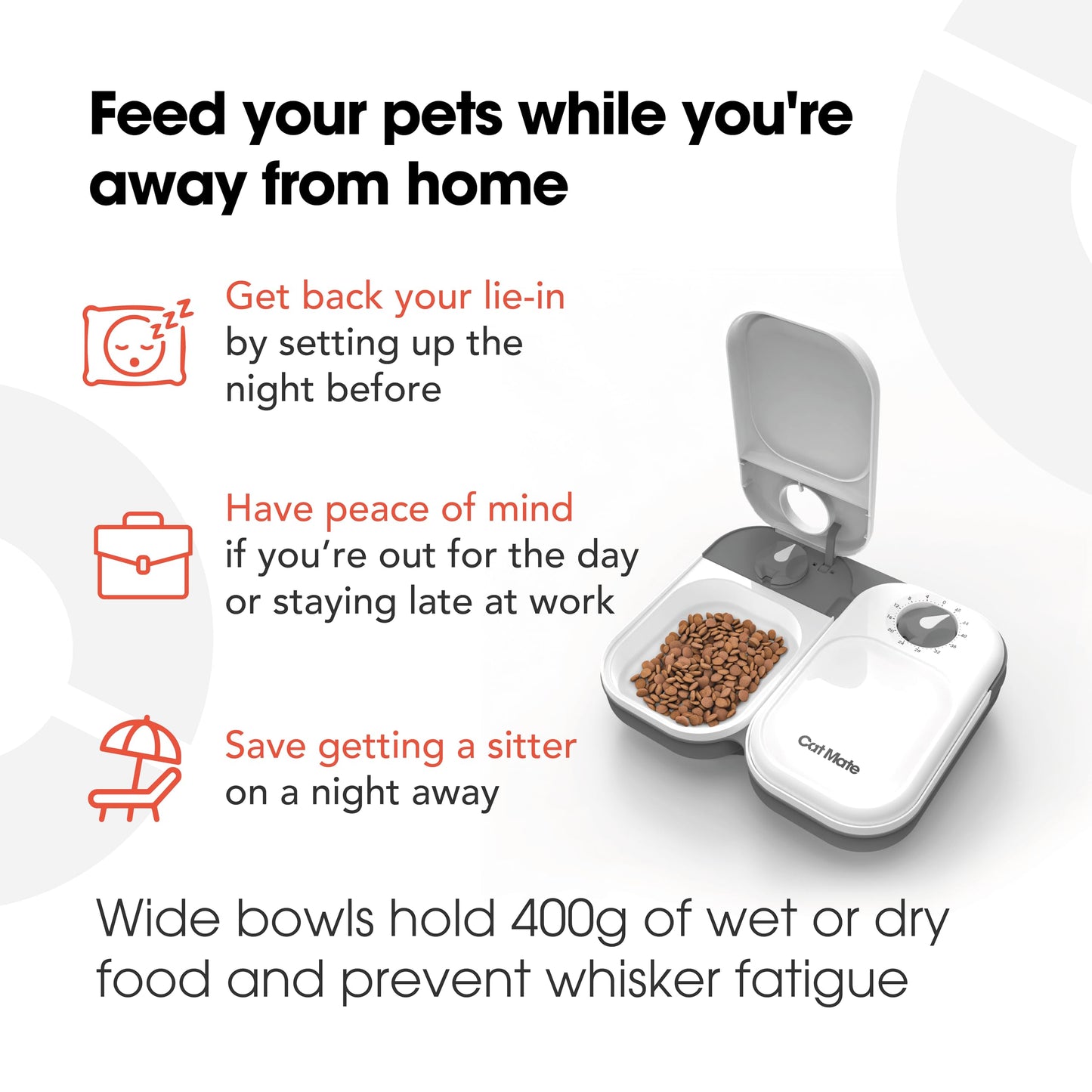 Cat Mate C200 2 Meal Automatic Pet Feeder for Cats and Small Dogs with Ice Pack