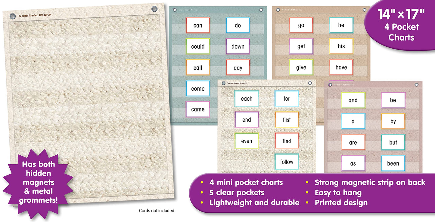 Teacher Created Resources Woven Magnetic Mini Pocket Charts (14" x 17")