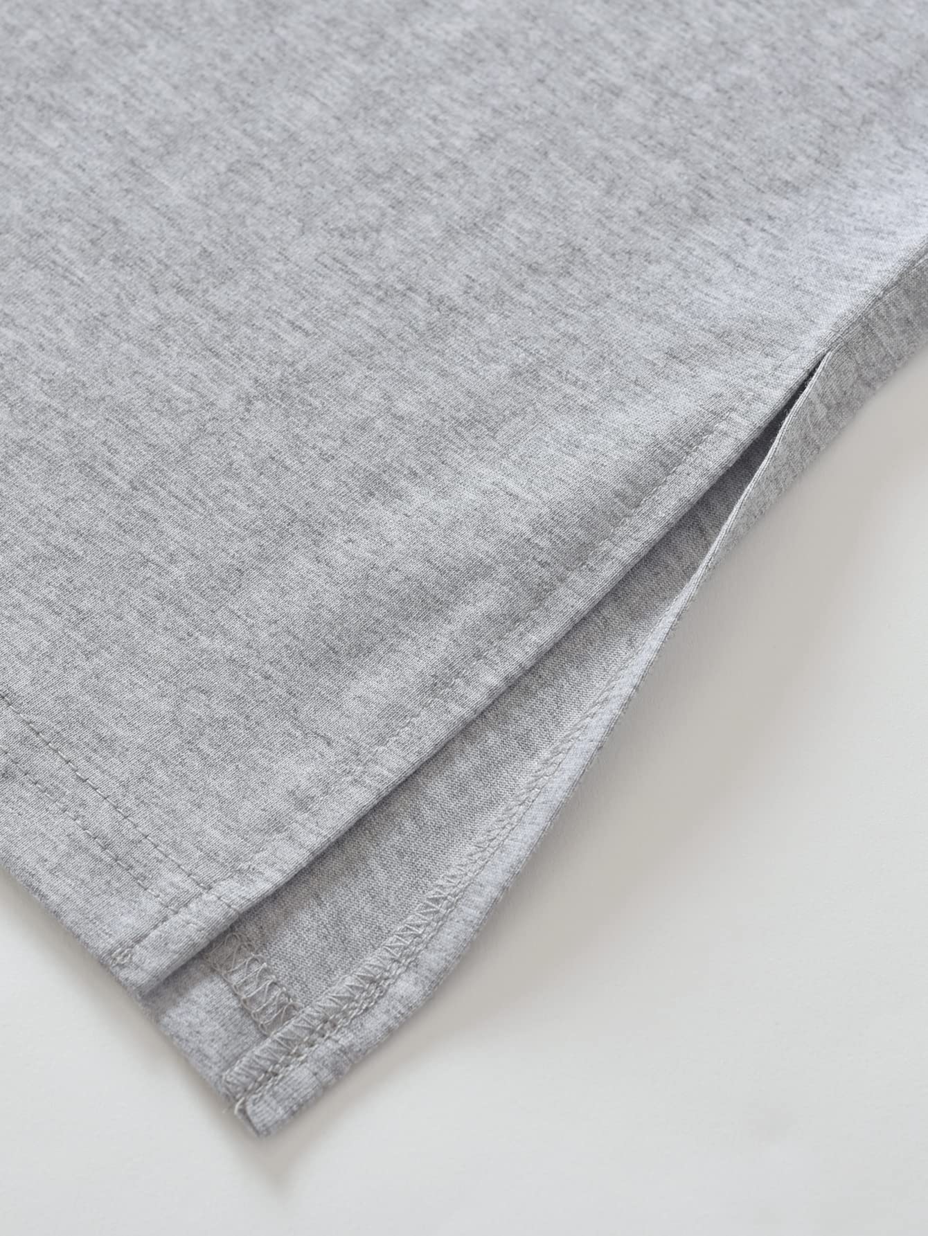 Latuza Men's 2 Pack Nightshirt Cotton Sleep Shirt Nightgown, Light Blue & Light Gray, Large