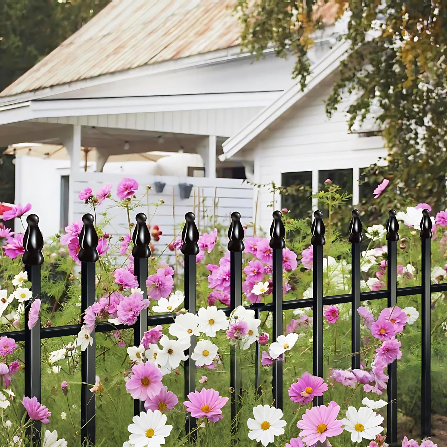 ARIFARO Decorative Metal Garden Fence 18" high x 22" Wide 5 Pack, Animal Barrier for Dog Pet,Border Garden Fencing for Outdoor Patio Lawn Yard Flower Bed