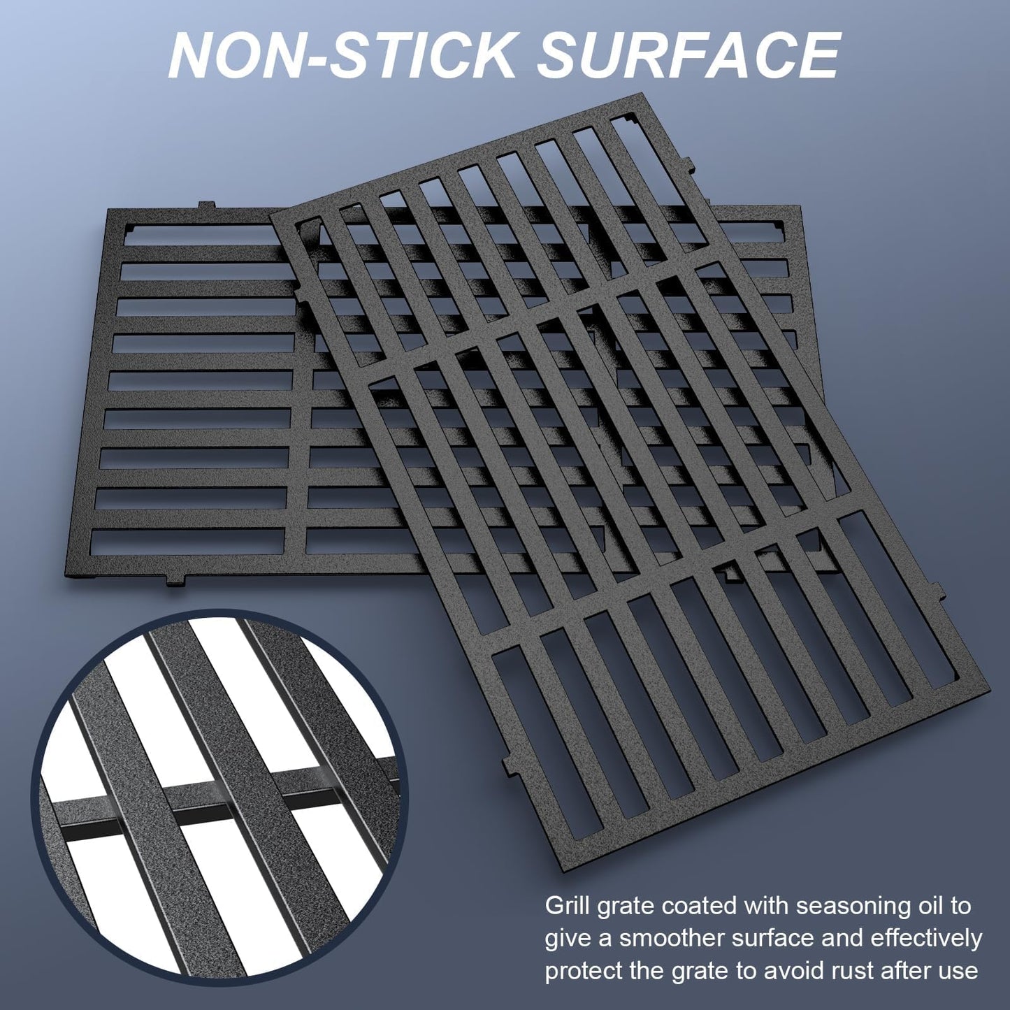 Uniflasy 7637 17.5 Inch Grill Cooking Grates for Weber Spirit & Spirit II 200 Series Spirit E210 Spirit E220 Spirit S210, Spirit S220 with Front Control Weber Spirit 200 Grill Grates