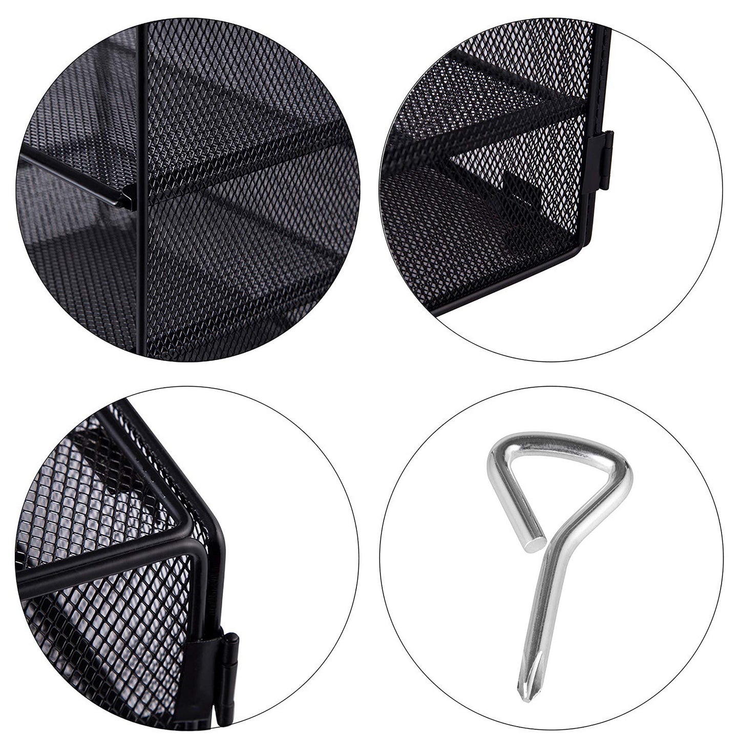 EASEPRES 6 Slot Black Desk File Organizer Tray, Mesh File Paper Letter Tray Desktop Paper Sorter Literature Organizer Rack for Home Office School, 2 Pack