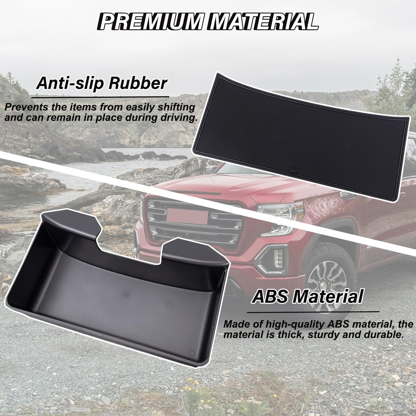 JKCOVER Center Console Hanging Organizer Box Compatible with 2019-2025 Chevy Silverado/GMC Sierra 1500 and 2020-2025 Chevrolet Silverado/Sierra 2500HD 3500HD Accessories(Split-Bench Folding Seat Only)