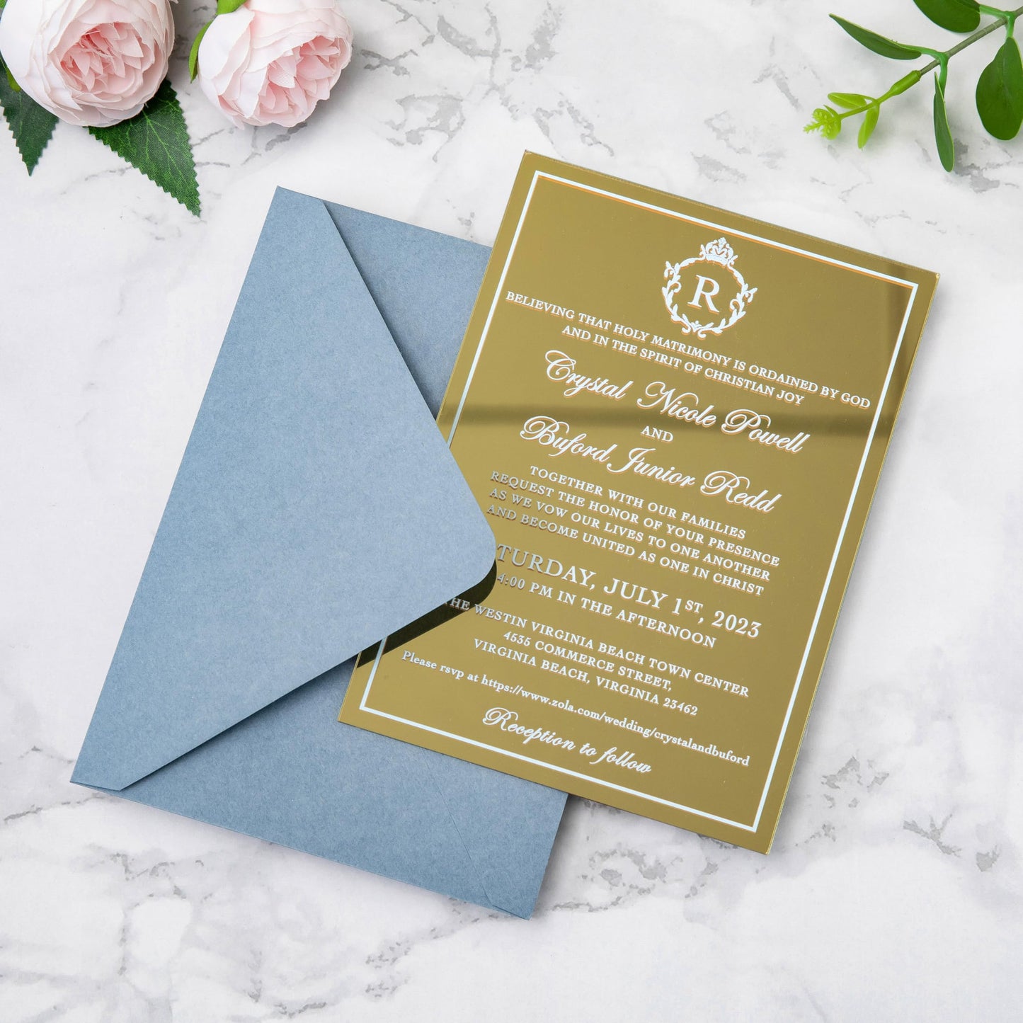 PONATIA 50 Pieces/lot A7 Envelopes, 5.25 X 7.5 Inches Dusty Blue Envelopes Perfect For 5x7 Weddings Invitation Cards, Christmas Gift Cards (Pearl White Liner + Dusty Blue)