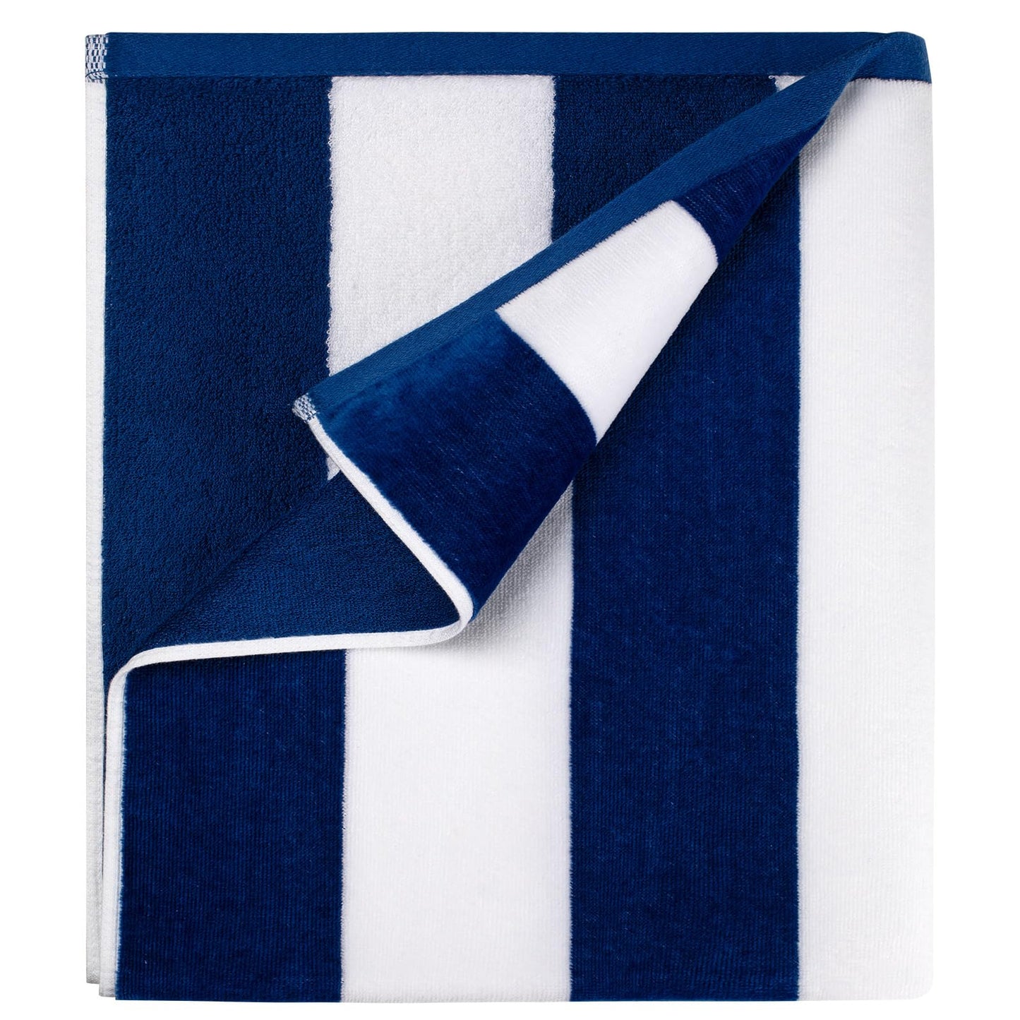 Ouxiaobai Cotton Oversized Beach Towel - 180 x 90 CM Striped Pool Towel, Soft Velour Cabana Swim Towel