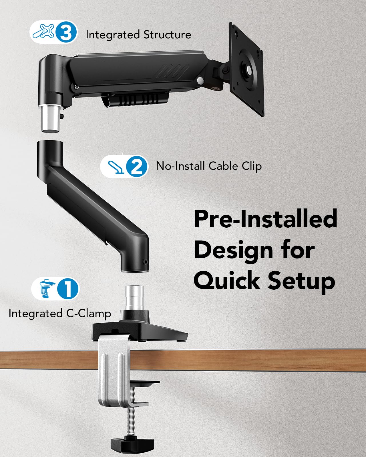 HUANUO 2 in 1 Function Laptop Mount with Tray, Fits 13-34″ Monitors & Up to 17″ Notebook, Ergonomic Laptop Arm with Full Motion Adjustment, Pre-Assembled for Easy Setup, VESA 75x75mm/100x100mm