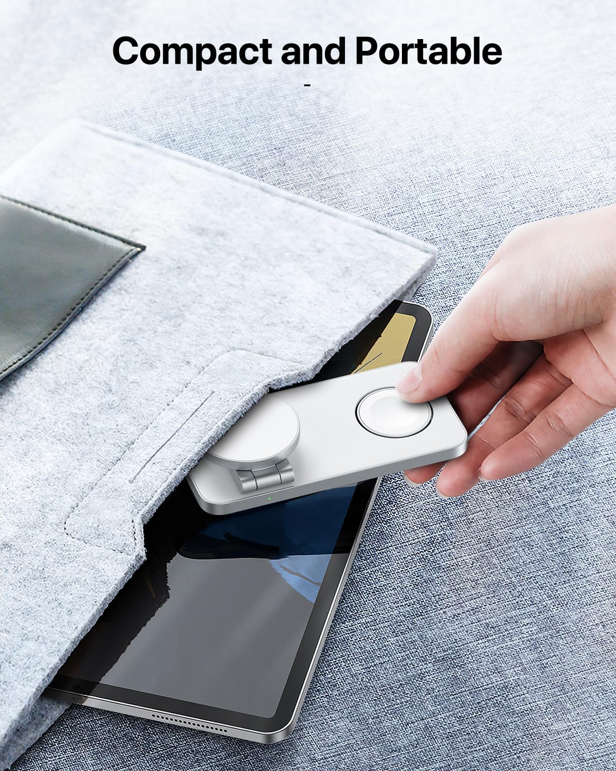 3 in 1 Wireless Charging Station, Magnetic Foldable Fast Mag-Safe Charger Stand Compatible with Apple Devices iPhone Air/17/16/15/14/13/12, Apple Watch Ultra/SE/10/9/8/7/6/5/4, AirPods Pro/3/2 (White)