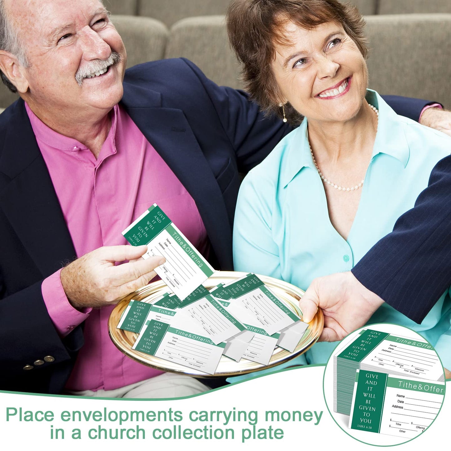 Woanger 500 Count Tithes and Offering Envelopes for Donation Envelope Bill Size Checks and Cash for Tithes and Offering(Stylish)