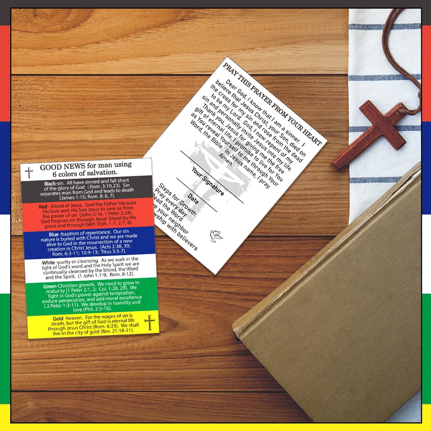 Zhanmai 400 Pcs Gospel Tract Cards Plan of Salvation Cards Pocket Holy Postcards Bible Tract Prayer Christian Bible Verse Bookmark Inspirational Planner for Christian Gift Men Women Ministering Tool