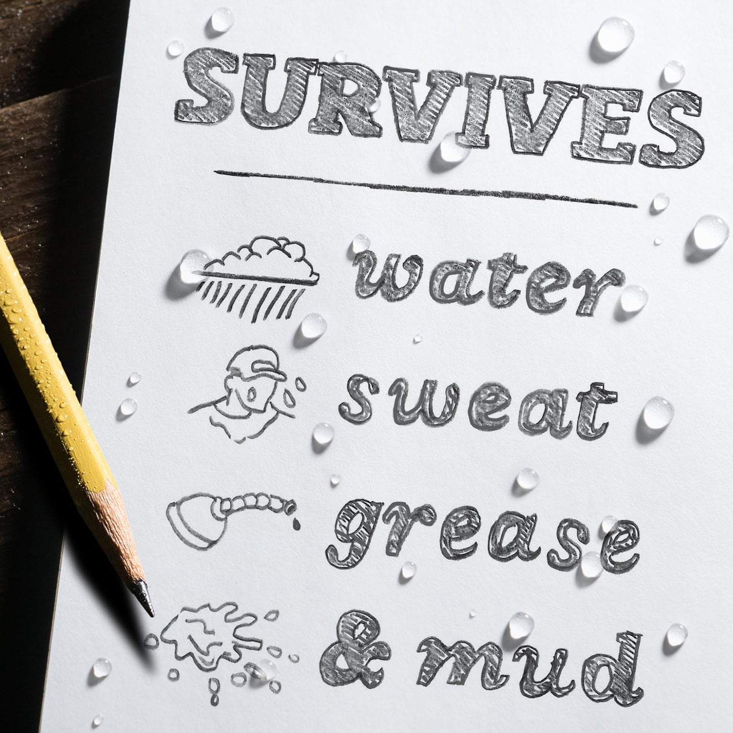 Rite in the Rain Weatherproof Hard Cover Notebook, 4.75" x 7.5", Yellow Cover, Field Pattern (No. 350F-X)