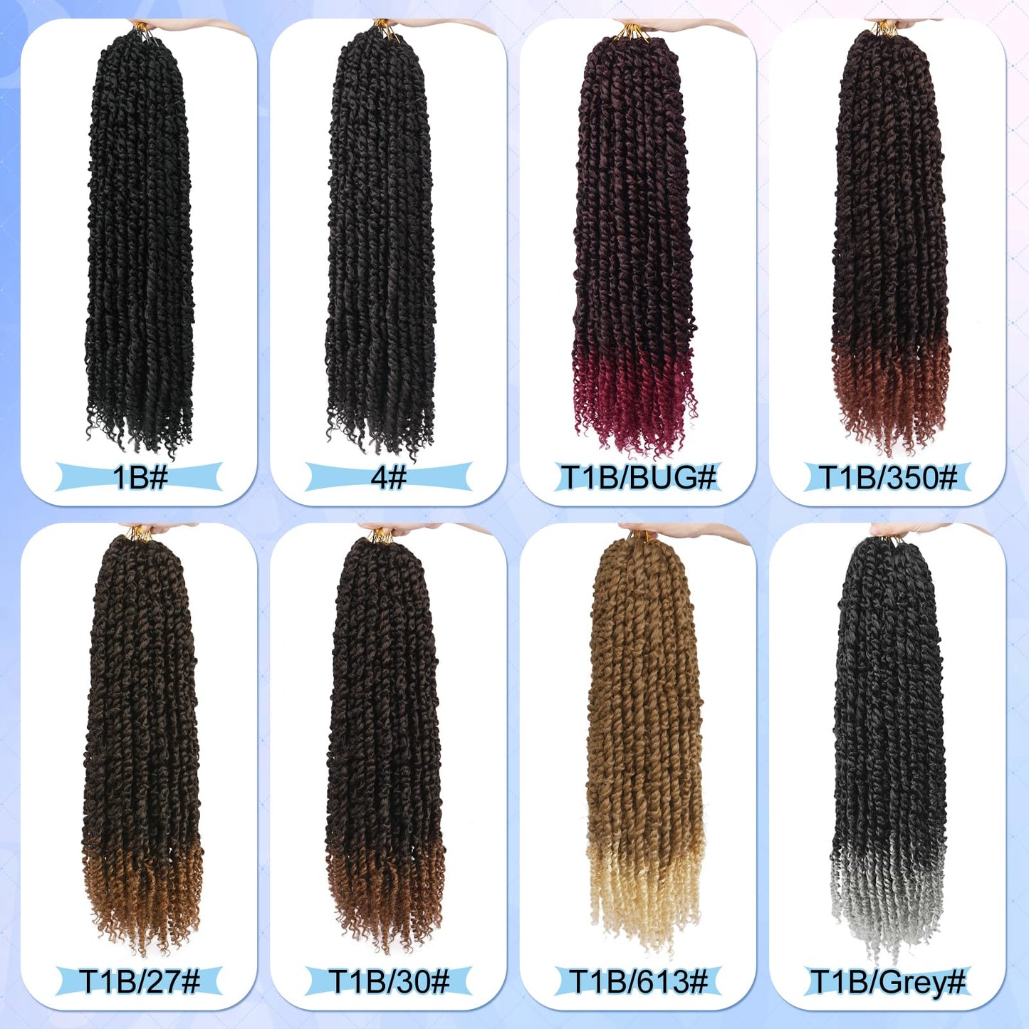 BARSDAR Passion Twist Braiding Hair - 22 Inch 8 Packs Passion Twist Crochet Hair Long Curly Bomb Twist Crochet Hair Ombre Auburn Pre-Twisted Synthetic Braiding Hair Extensions for Women T30#