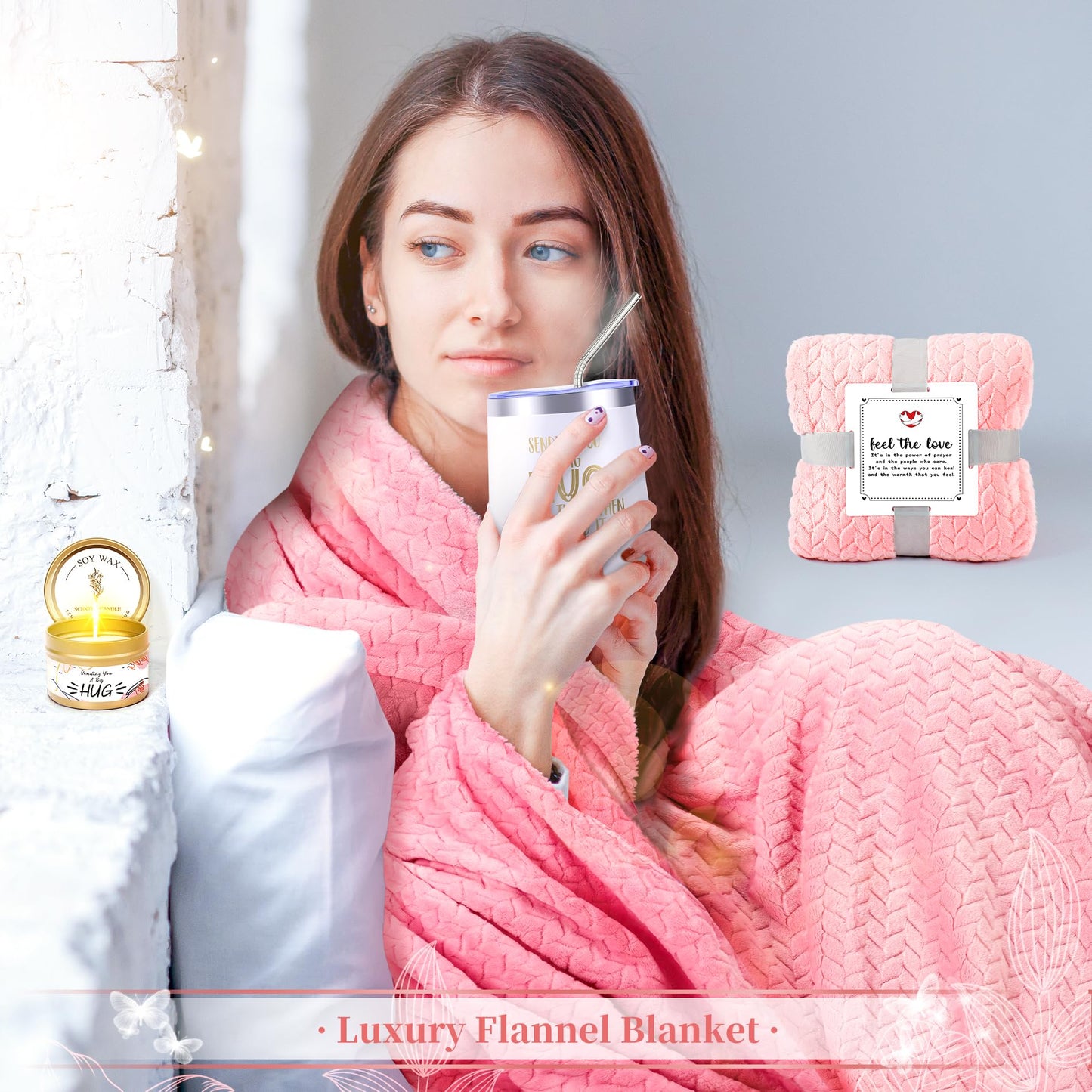 14PCS Get Well Soon Gift Baskets for Women, Birthday Baskets, Get Well Soon Gifts for Women After Surgery, Birthday Thinking of You Mothers Day Gifts for Mom Her Friend Sister Wife