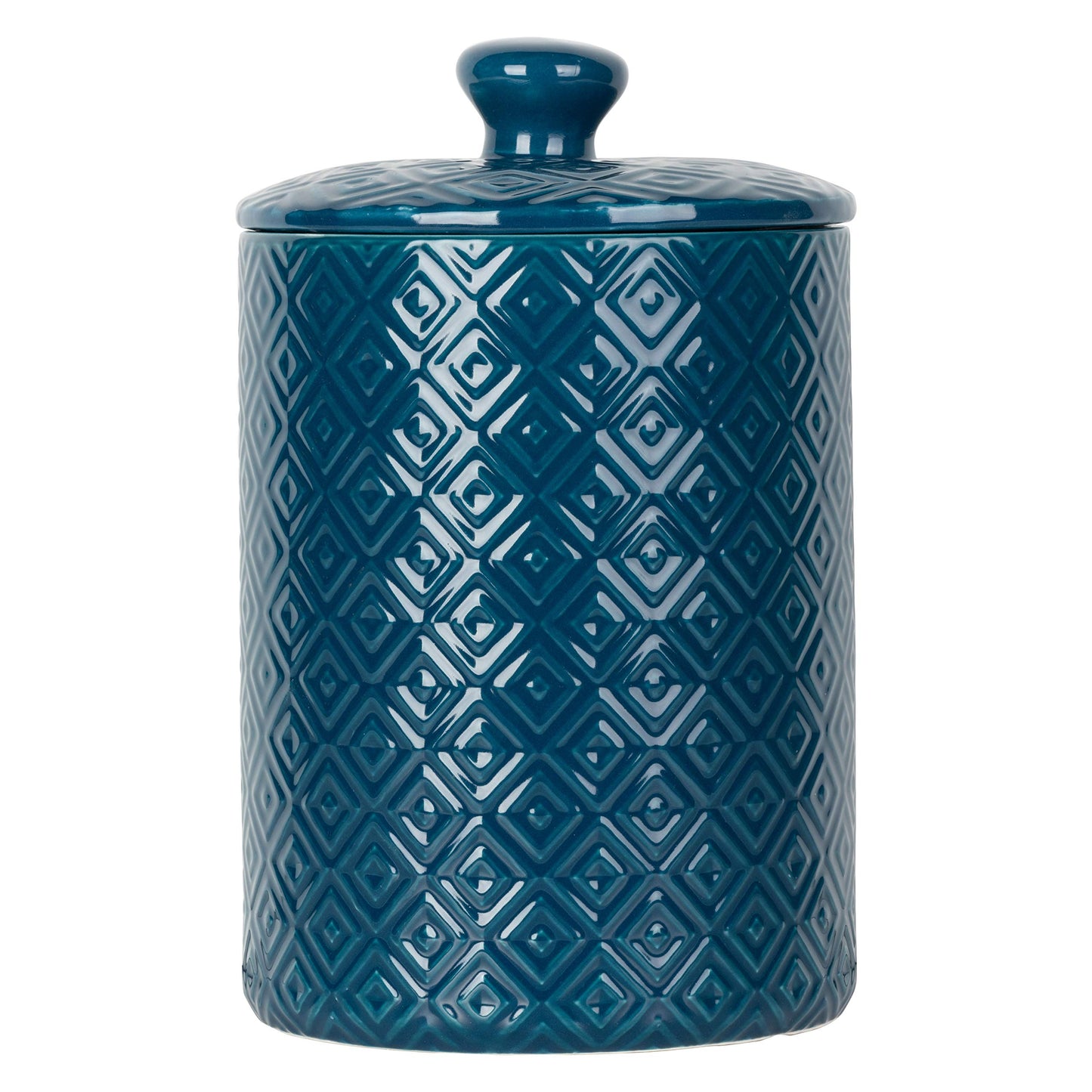 10 Strawberry Street Diamond Embossed 3 Piece Canister Set, Blue