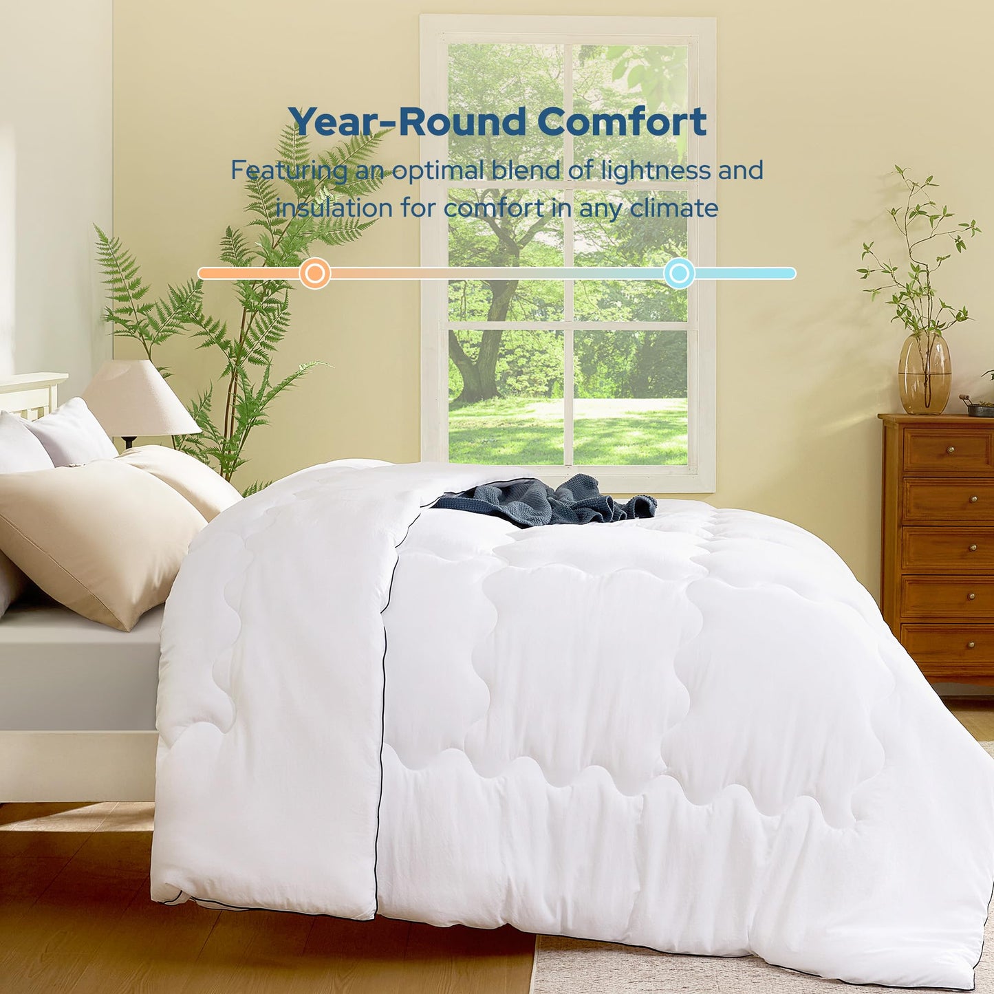 BEDLORE Queen Comforter Duvet Insert - All Season Down Alternative Quilted Bedding, Ultra Soft Lightweight with 4 Corner Tabs, Machine Washable Queen Size Bed Comforter, White 88 x 88 Inches