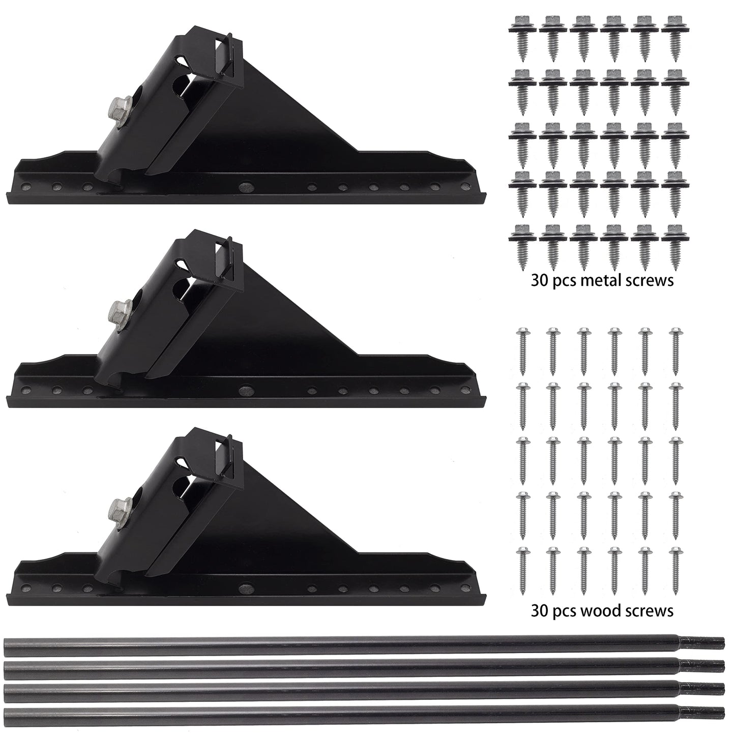 5ft Roof Snow Ice Guards for Metal Roofs and Wood Roofs, Stop Snow from Sliding Off Your Roof, Black Snow Guard Railing, Extendable