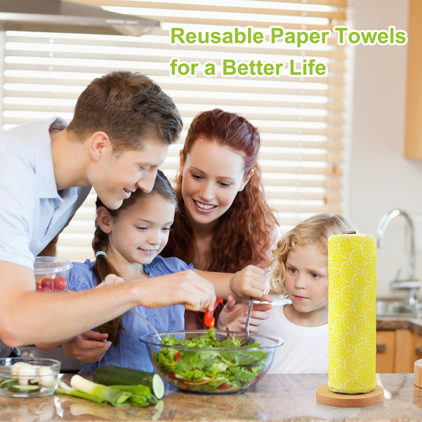 Chloven Reusable Paperless Paper Towels - Paperless Towels Roll Washable Cotton Cloth, Kitchen Paper Towels with Durable Cardboard Roll,25 Pack Zero Waste Reusable Napkins Alternative