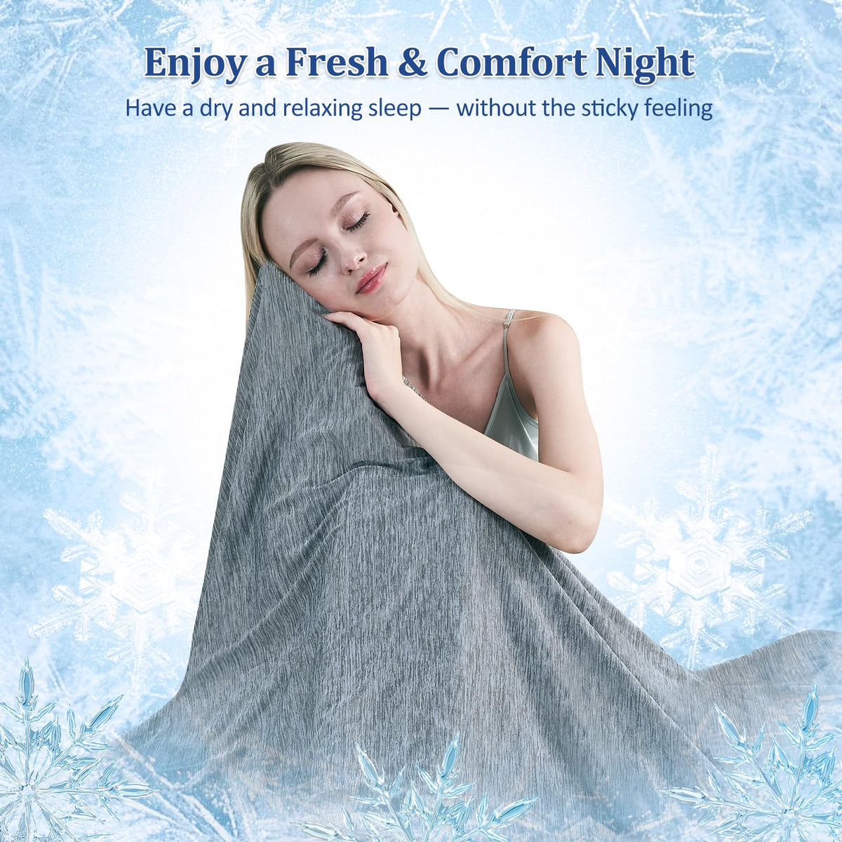 Cooling Blanket Queen Size, Lightweight & Breathable Summer Blanket for Hot Sleepers & Night Sweats, Double-Sided Cool-to-Touch Design, Smooth Cooling Blanket for Bed, 79" x 86"