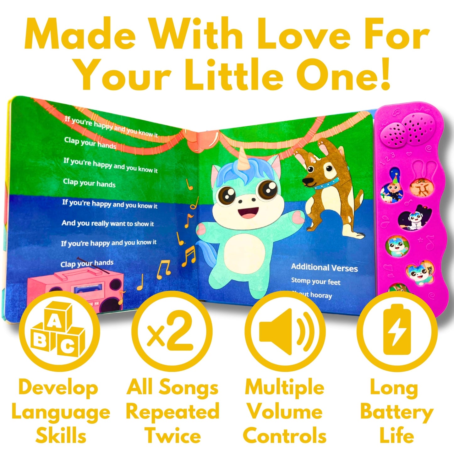 Children's Songs Musical Books for Toddlers 1-3, Astro Learns English Singing Books