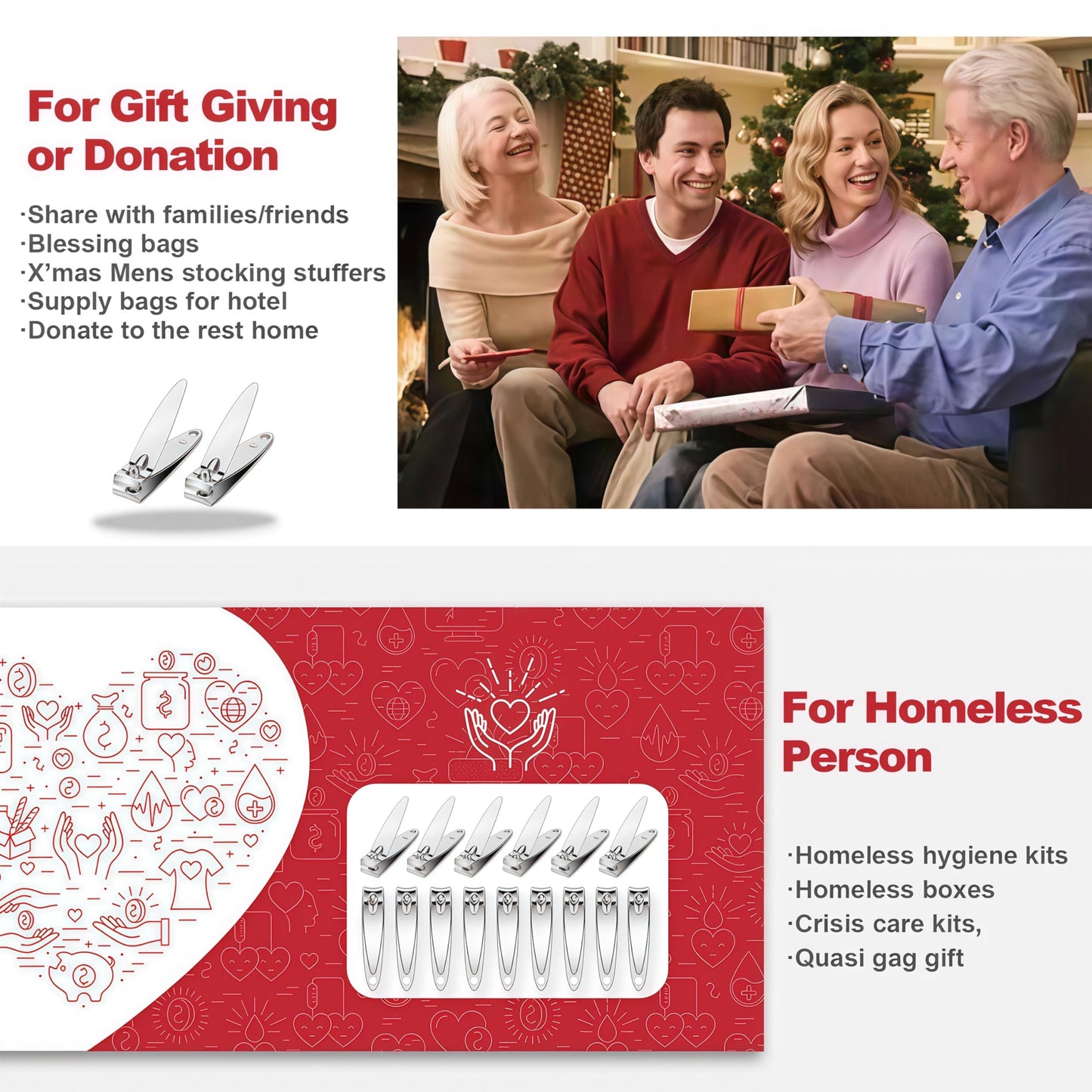 AVERZELLA 100-Pack Nail Clippers Bulk Toenail Fingernail Clippers Pack, Stainless Steel Fingernail Toe Nail Clippers,Portable Mini Nail Cutter Set for Men Women Homeless Care Package Supplies