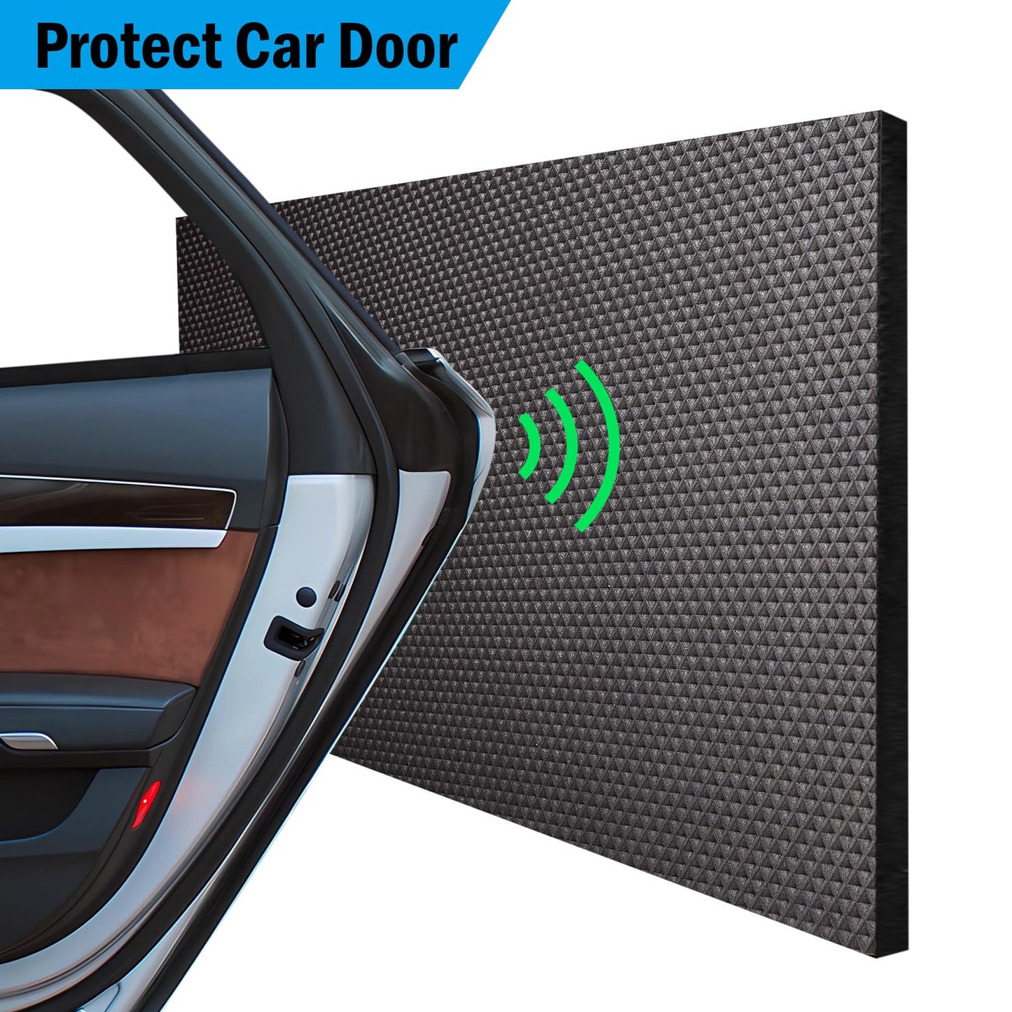 Spurtar Garage Wall Protector 79" x 8" x 1/4" 2 Pack, Waterproof Car Door Protector, Self Adhesive EVA Foam Wall Padding Anti-Collision Protection, Garage Parking Assist Black