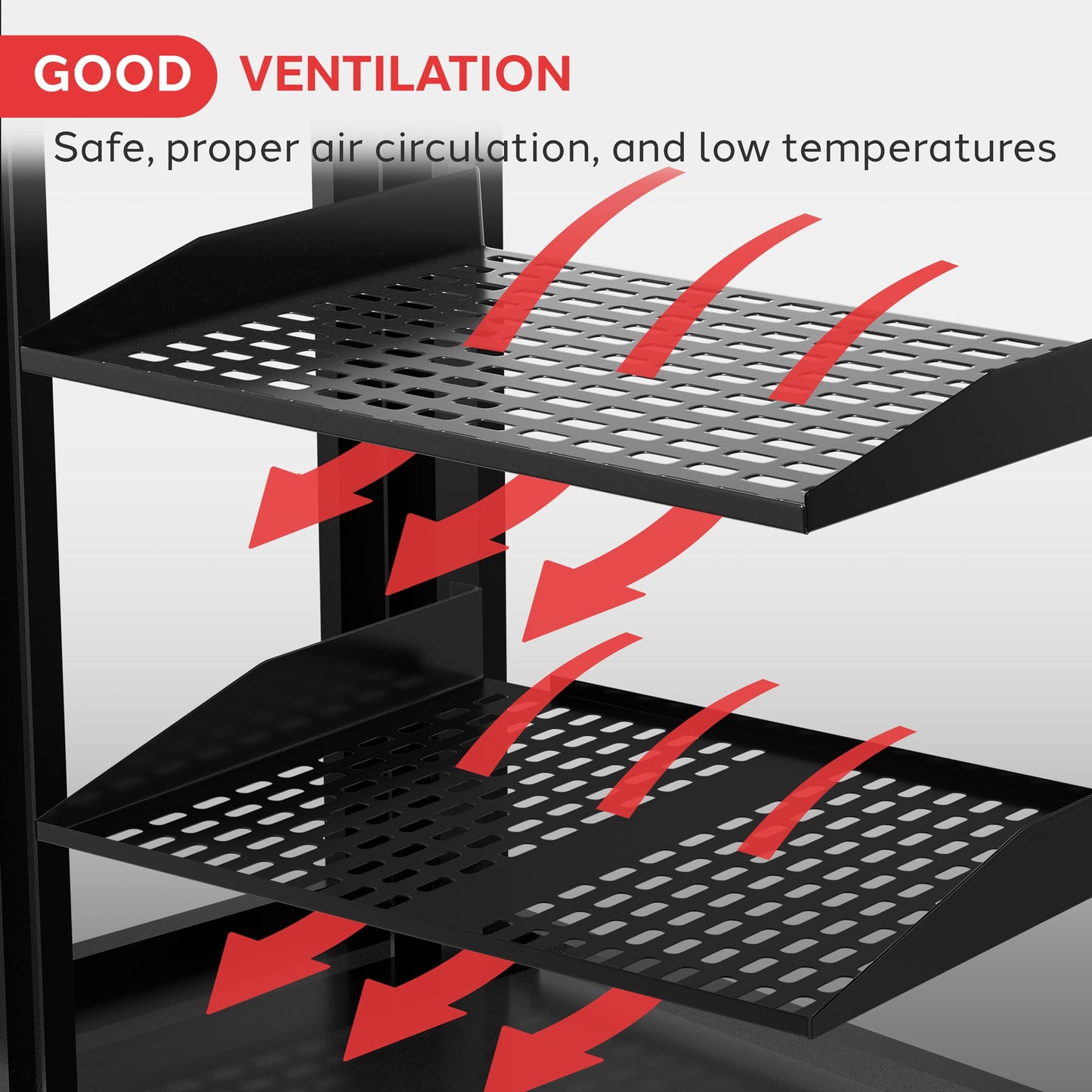 Pyle 1U+2U Server Rack Shelves - 19-Inch Universal Device Mount Tray, Good Air Circulation, Cantilever Mount, Wall Mount Rack, Network & Audio/ Studio Equipment - Weight Capacity 110lb/49kg