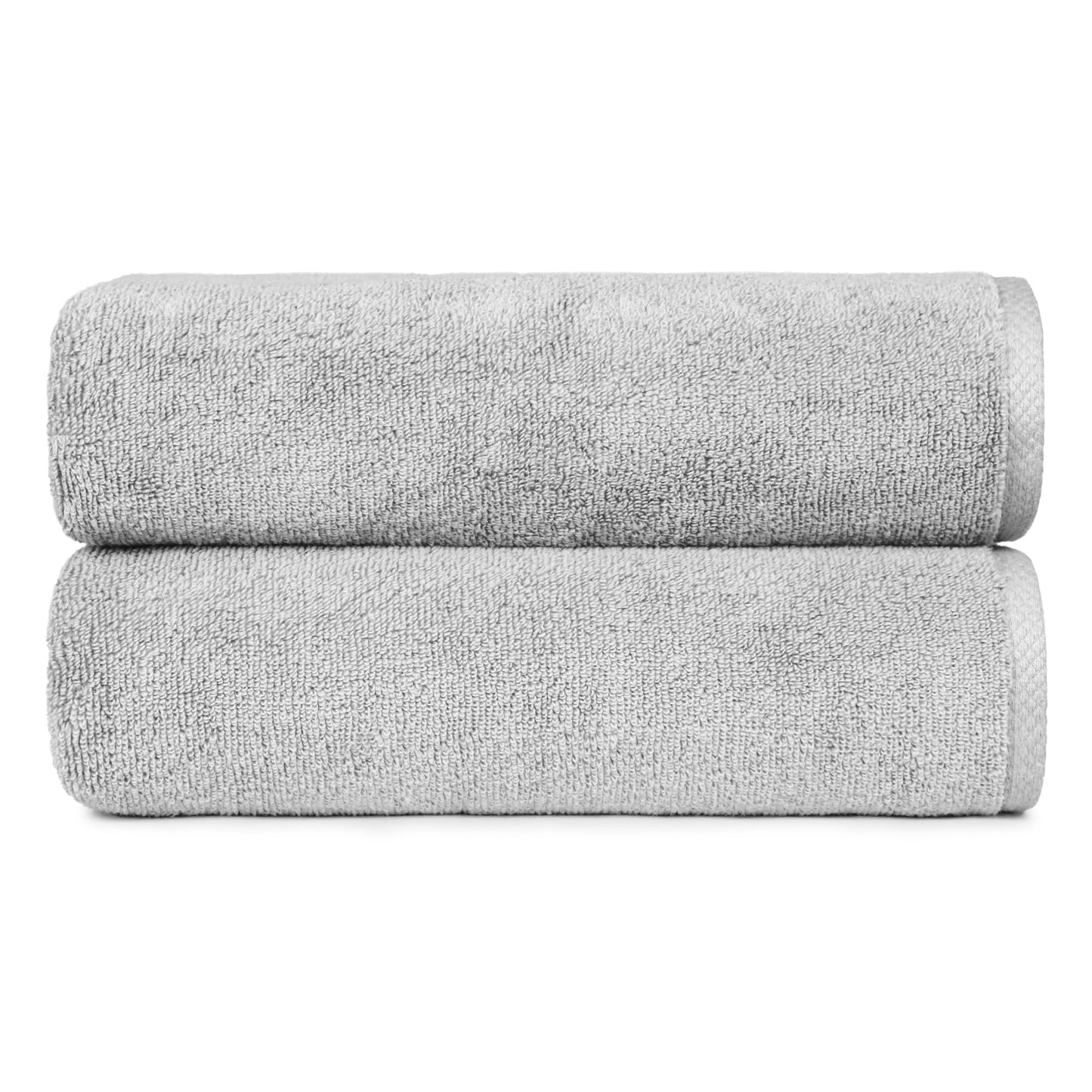 Amazon basics 2 piece Lightweight quick-dry bath towel, 100% cotton, platinum, 54" x 30"
