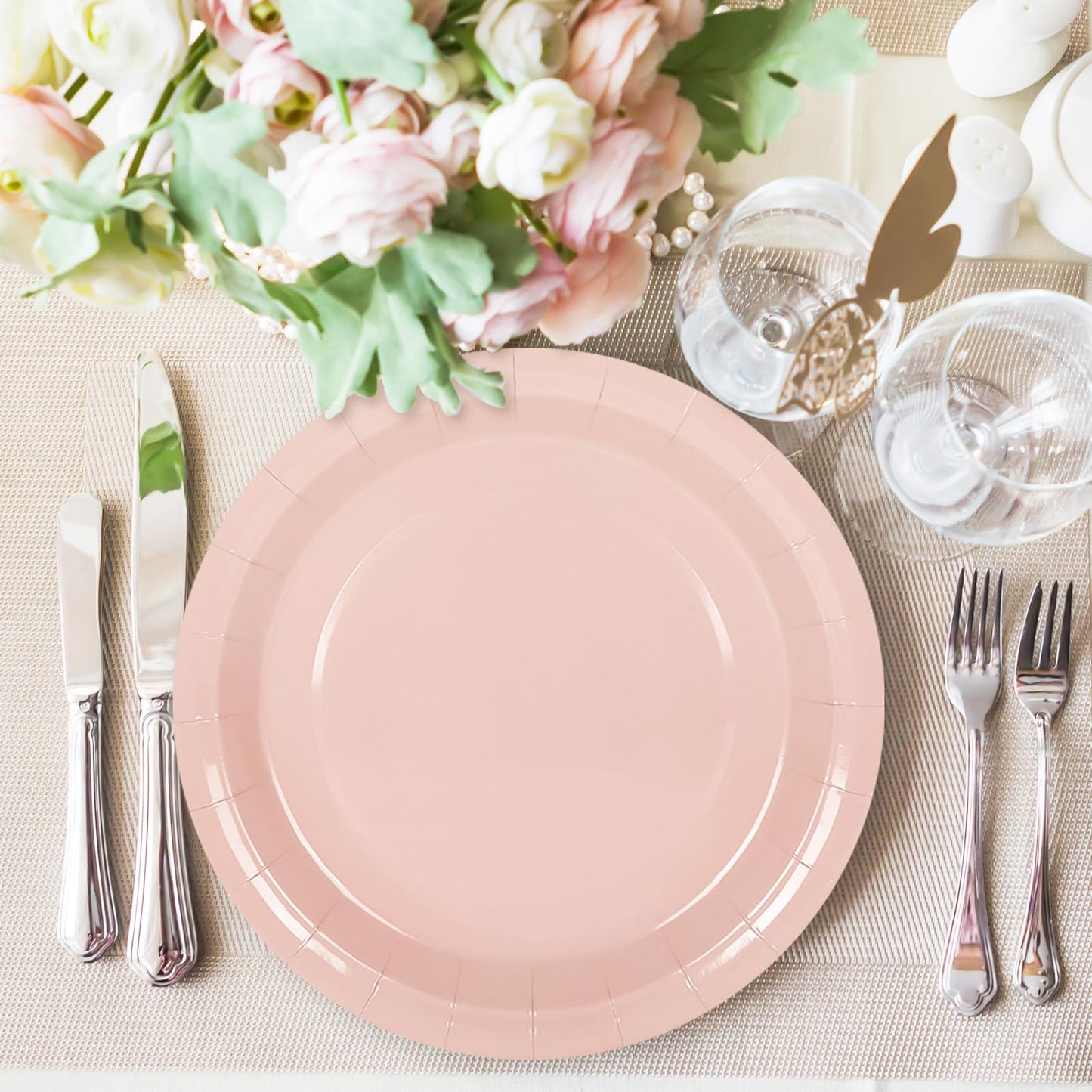 Whaline 60Pcs Fall Brown Paper Plates 9 Inch Autumn Gradient Brown Color Round Plates Neutral Boho Disposable Plates for Fall Harvest Thanksgiving Party Wedding Baby Shower Tableware Supplies