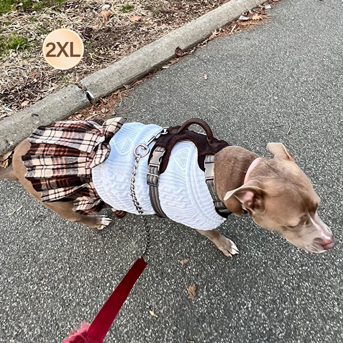 KYEESE Dog Sweater Pullover Dog Sweaters for Large Dogs Soft Turtleneck Pet Sweater Dress with Bowtie Warm Comfy Pet Coats Thick Dogs Clothes, White, XXX-Large