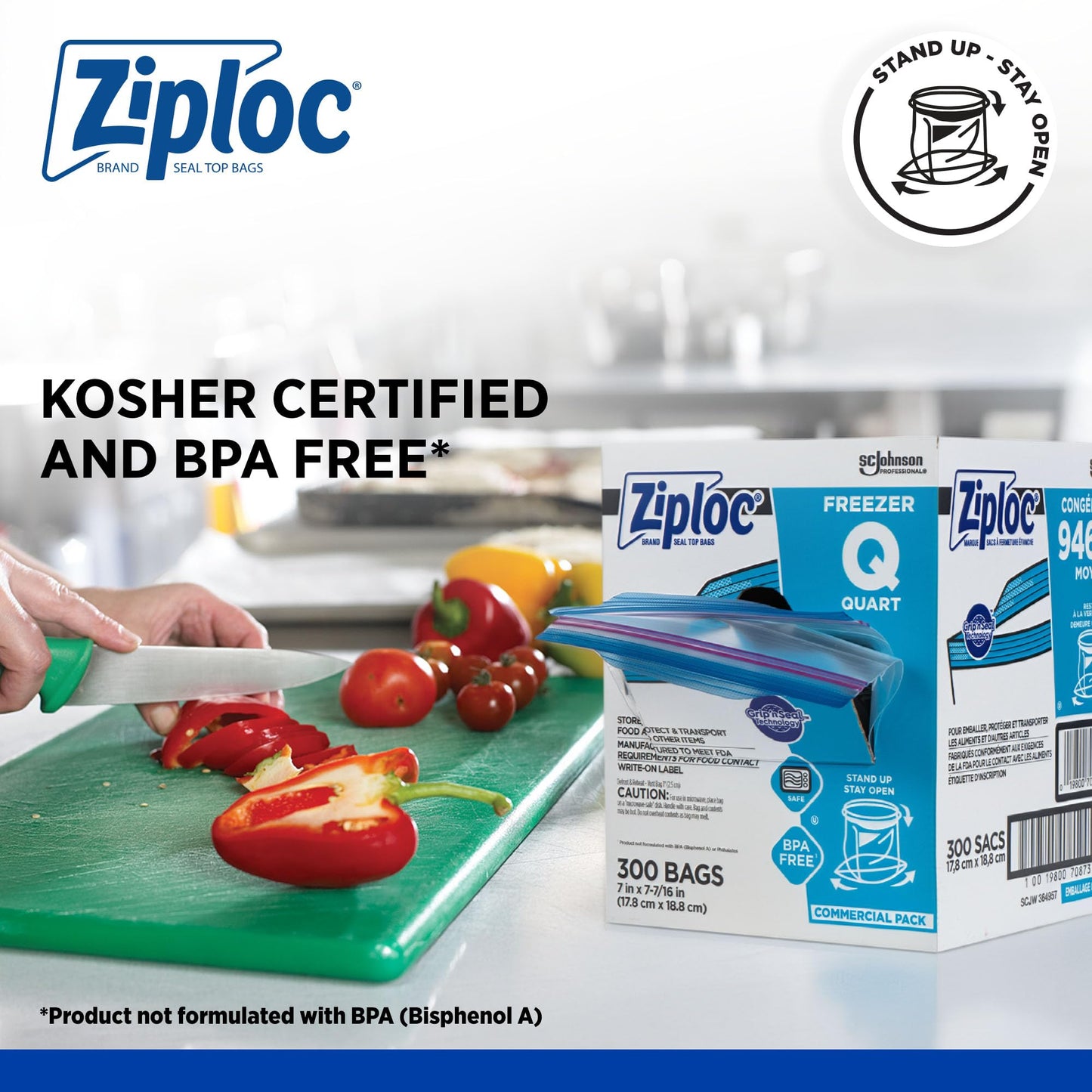 Ziploc PRO Freezer Quart 300ct, Clear (696187)