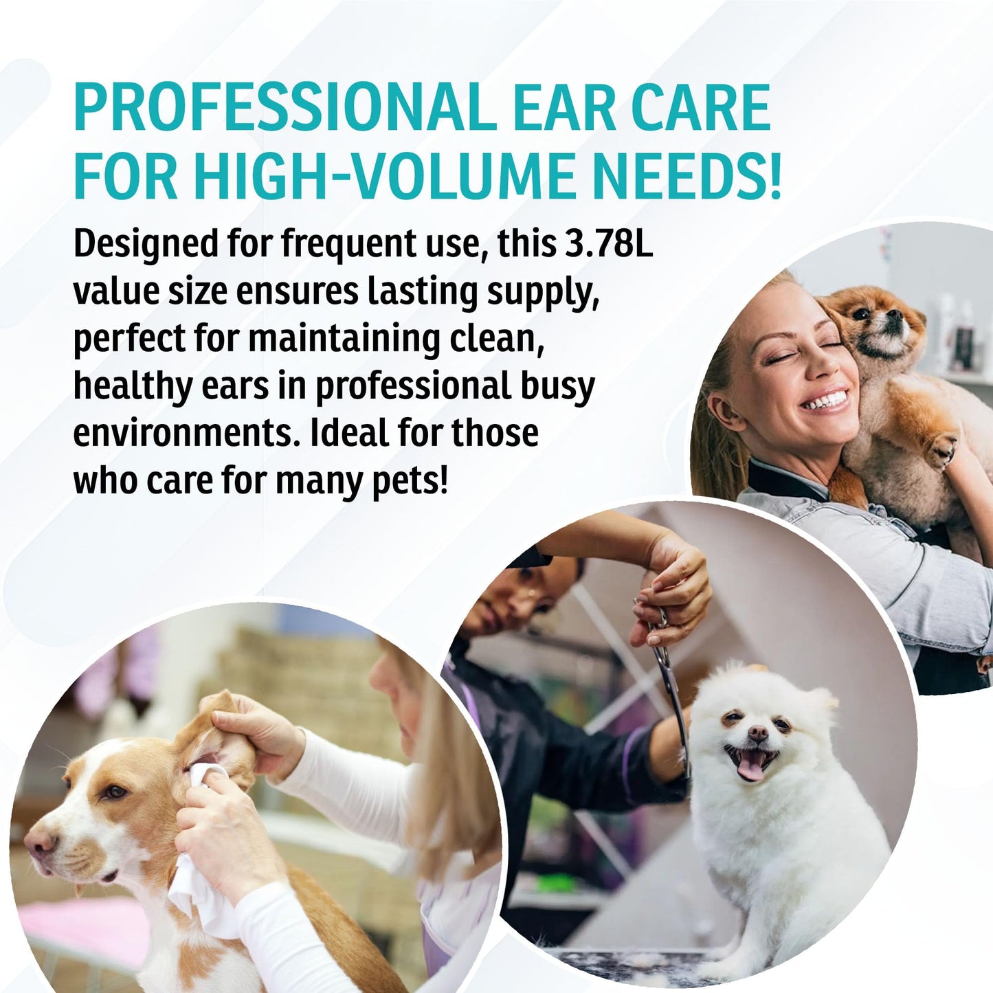 EnviroFresh Dog Ear Cleaner - Ear Cleaner for Dogs (3.78L/127oz) Dog Ear Cleaning Solution - Ear Drops for Dogs - Pet Hygiene Personal Care - Cat Ear Cleaner