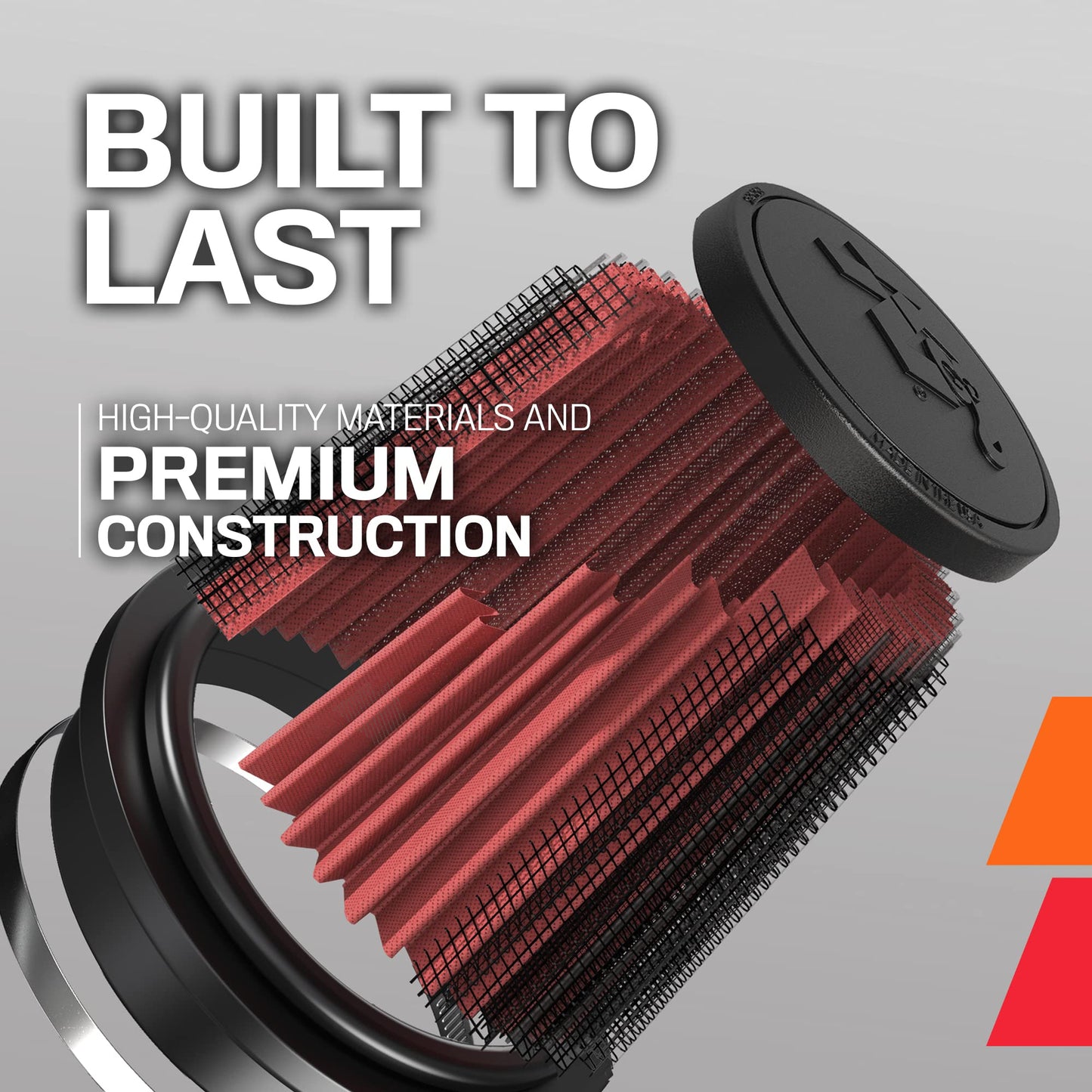 K&N RG-1001RD Universal Clamp-On Air Filter: Round Tapered, 102 mm/89 mm/76 mm Flange ID, 127 mm Height