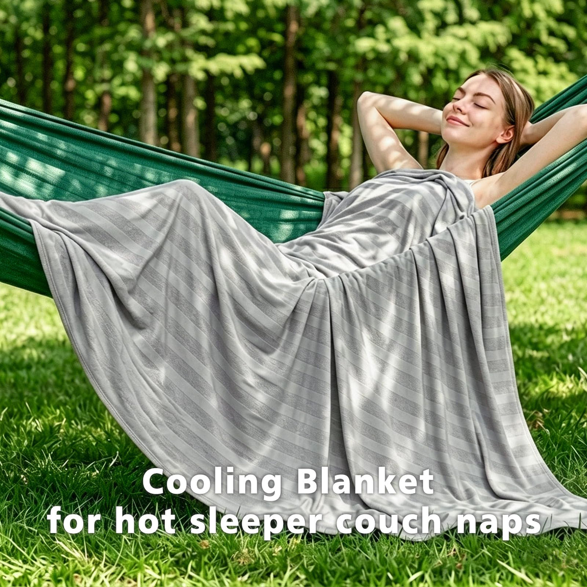 EMME Cooling Blankets for Hot Sleepers, Summer Blanket Twin 60"x80" for Bed, Thin Lightweight Throw Blanket for Couch, Double-Sided Keep Body Cool, Grey Cold Sheet Night Sweats