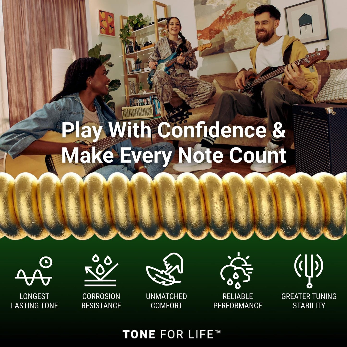 Elixir Strings, Electric Bass Guitar Strings, Stainless Steel with NANOWEB Technology, Longest-Lasting Bright Tone with Comfortable Feel, 4-String Set, Long Scale, Light 45-100