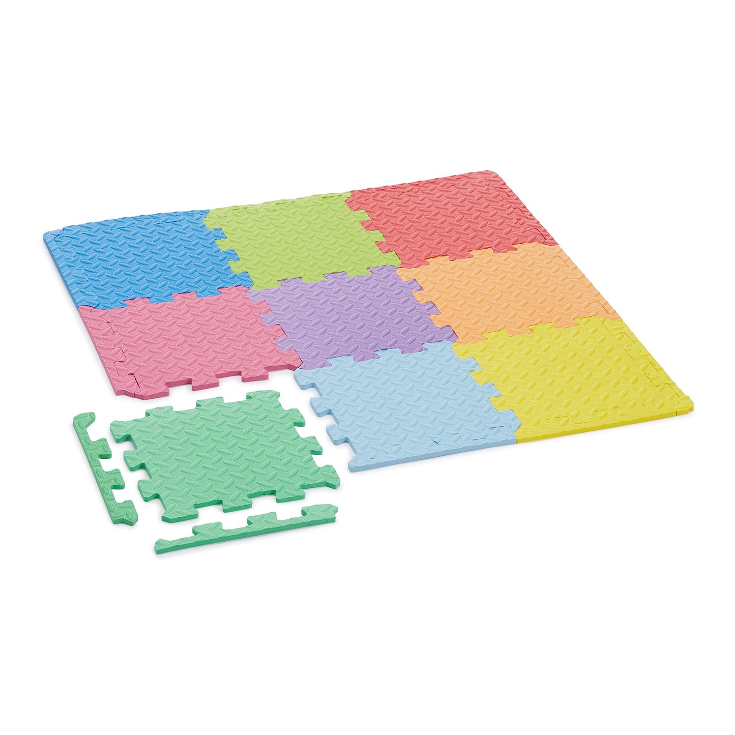 Amazon Basics Kids Puzzle Exercise Interlocking Play Mat, EVA Foam - 36 Tiles, 12" x 12", 54 Borders