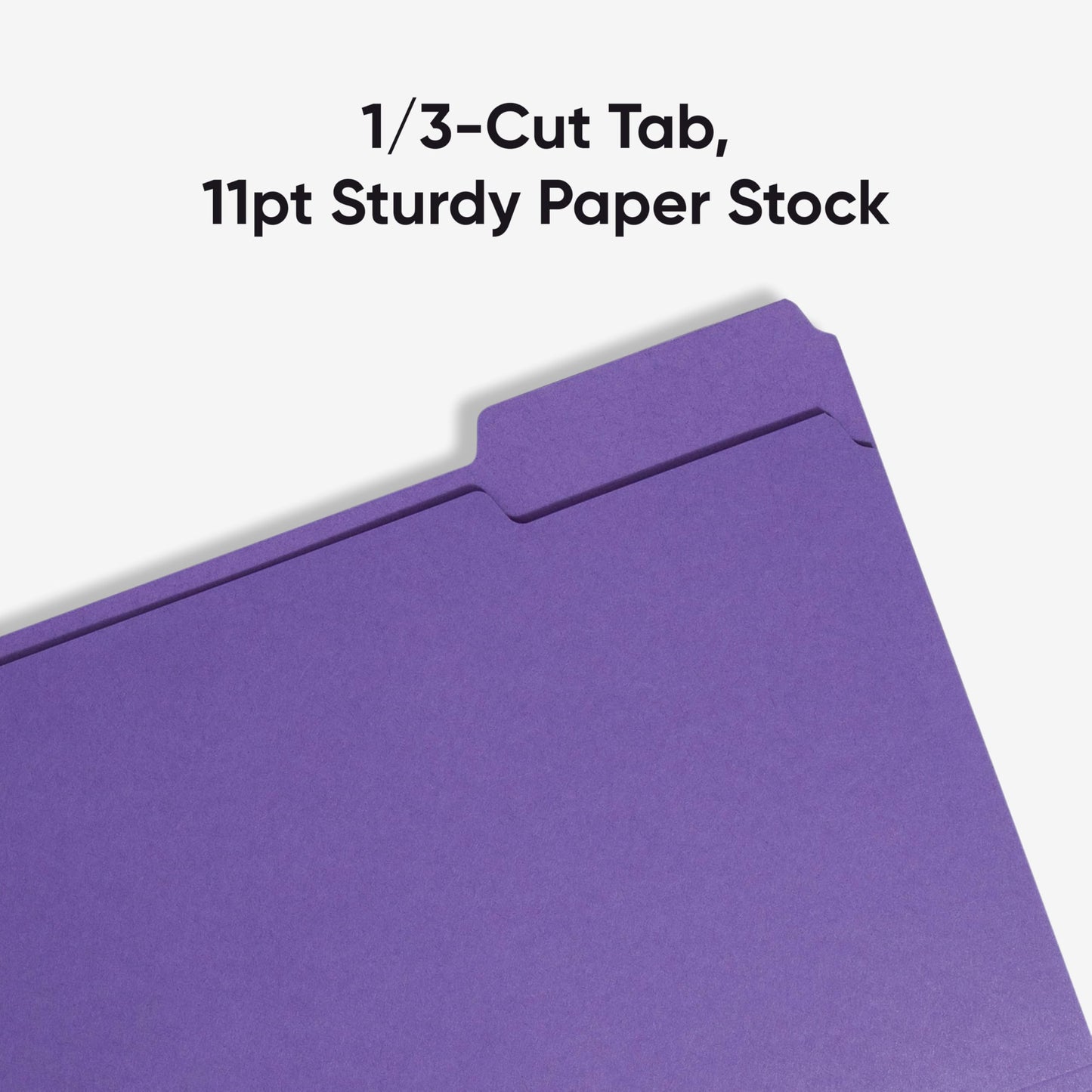 Smead 1/3-Cut File Folders, Letter Size, Purple, 100 Per Box (13043)