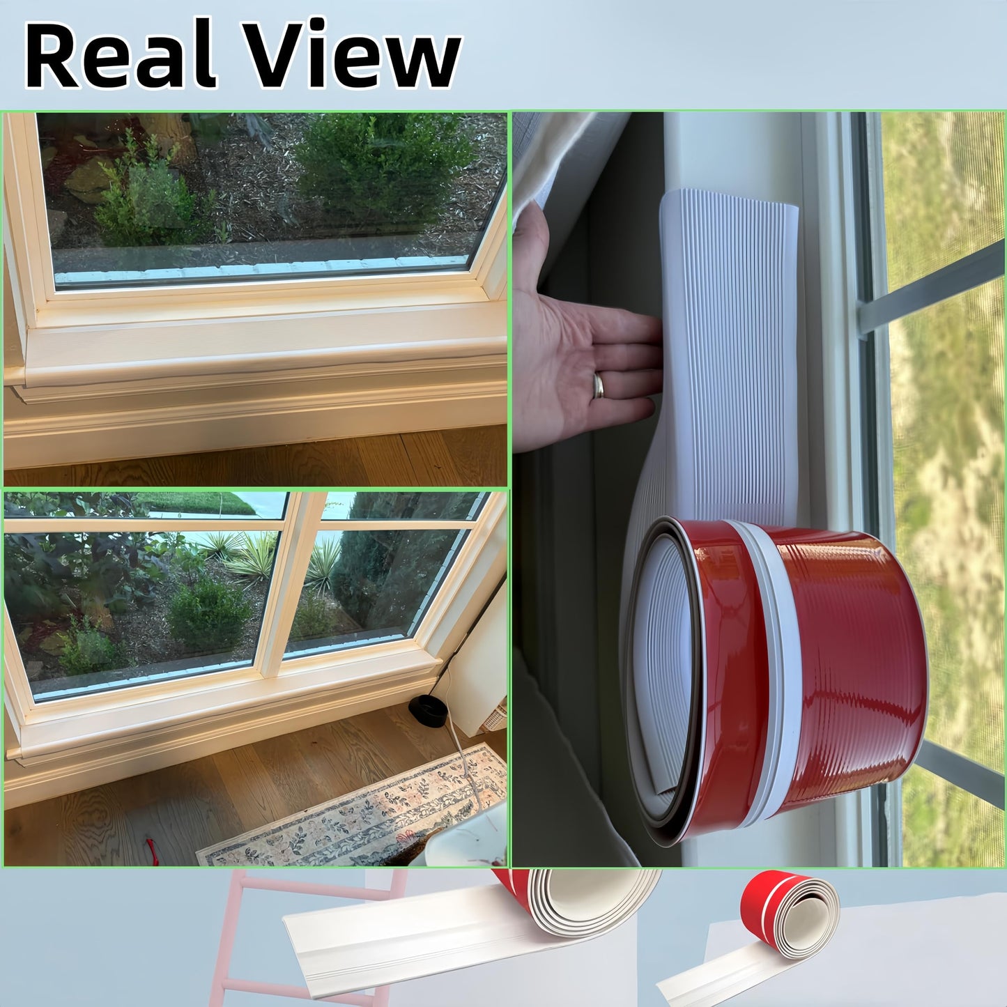 Dog Scratching Windows Sill Protector, Window sill Protector for Dogs, Prevent Dog and Cat Scratching, 4 x 1.6 inch Rubber Furniture Edge Protectors(157.4" White)