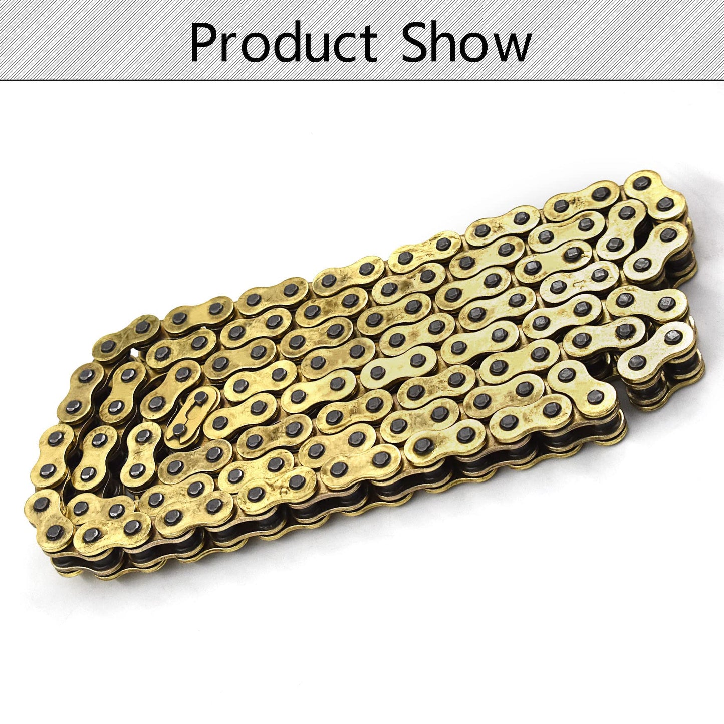 Gold 520 O-Ring Drive Chain 120 Links Replacement for Honda Suzuki 520 X 120 with Masterlink