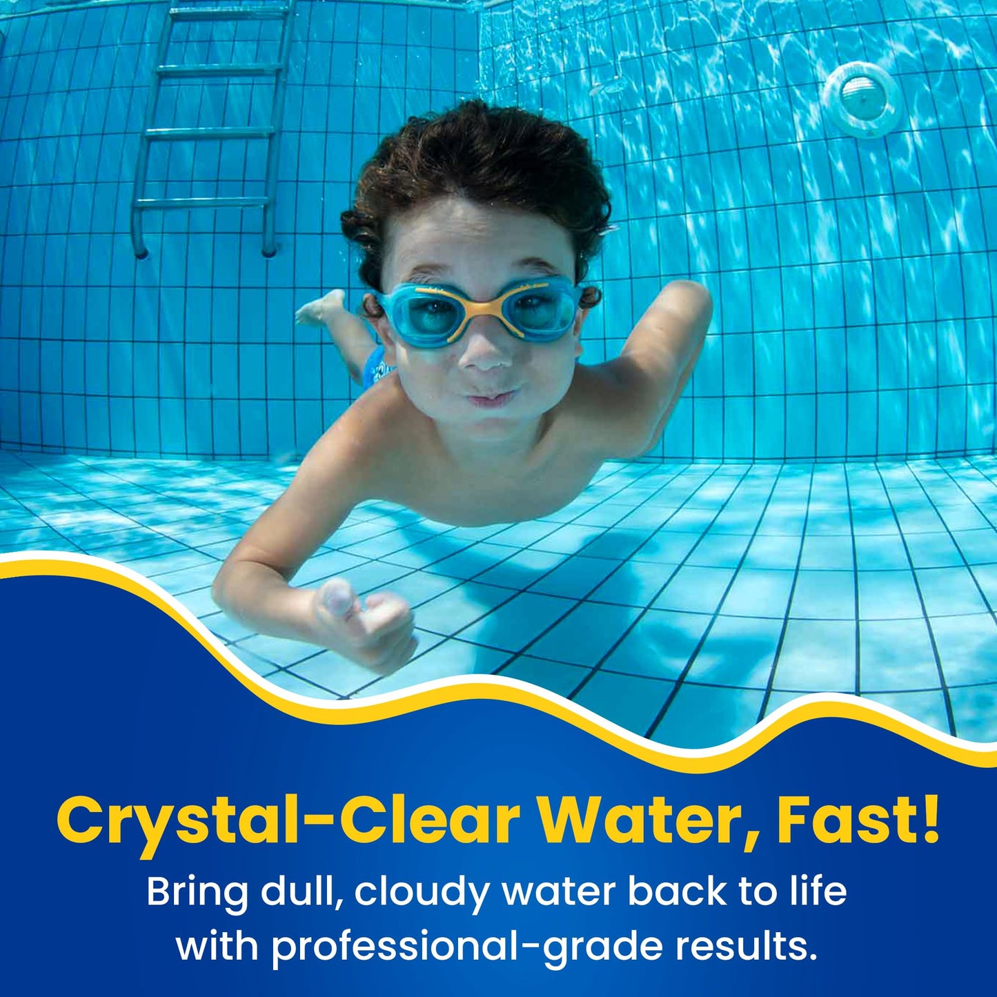 Pool Clarifier & Water Flocculant – Super Concentrated Blue Floc for Cloudy Above Ground & Inground Swimming Pools – 64 oz – Chlorine, Saltwater, Chemicals Compatible – 1 oz Treats 5,000 Gallons