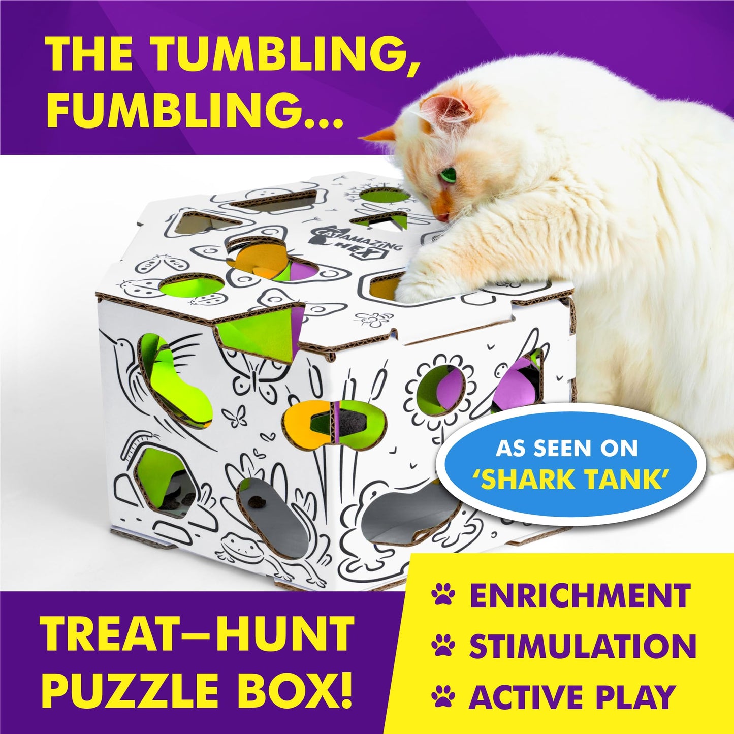 Cat Amazing HEX – Interactive Treat-Hunt Puzzle Feeder