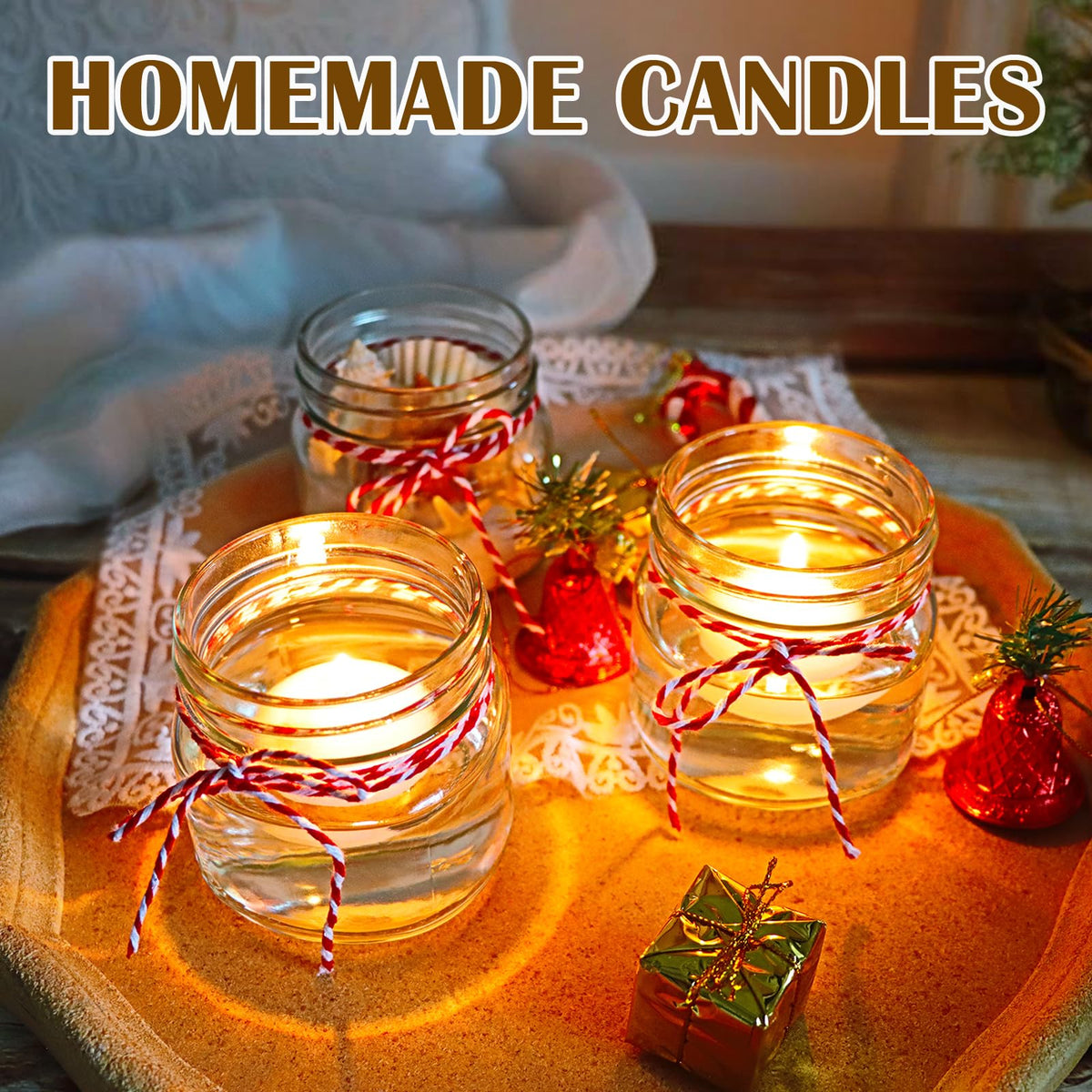 HINGWAN 24 Pack 8 Oz Mason Jars with Lids, Regular Mouth Glass Canning Jars for Storage, Jam, Honey, Jelly, Pickles, Wedding Favors, DIY Candles & Crafts