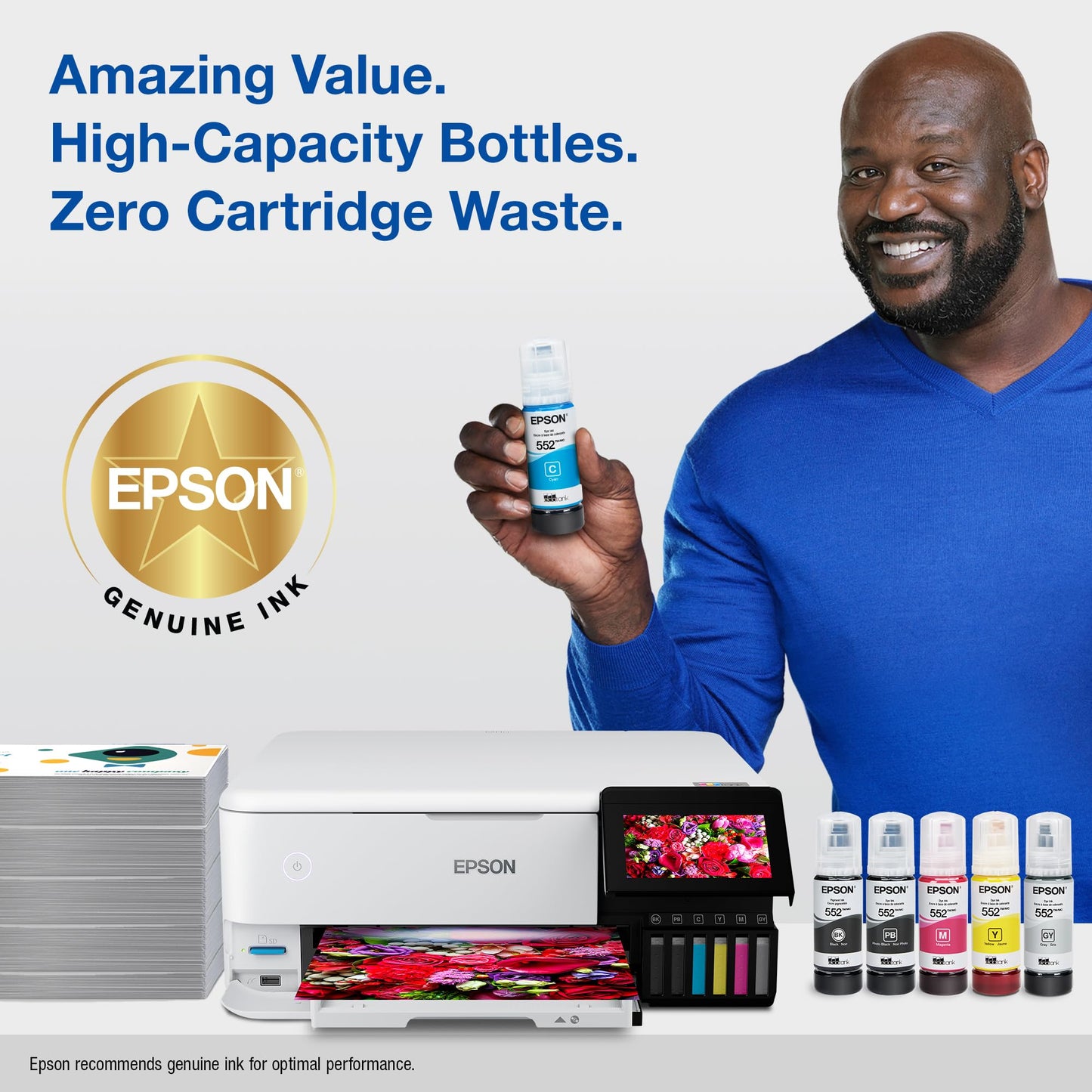 Epson 552 EcoTank Ink Ultra-high Capacity Bottle Magenta (T552320-S) Works with Photo ET-8500, 8550