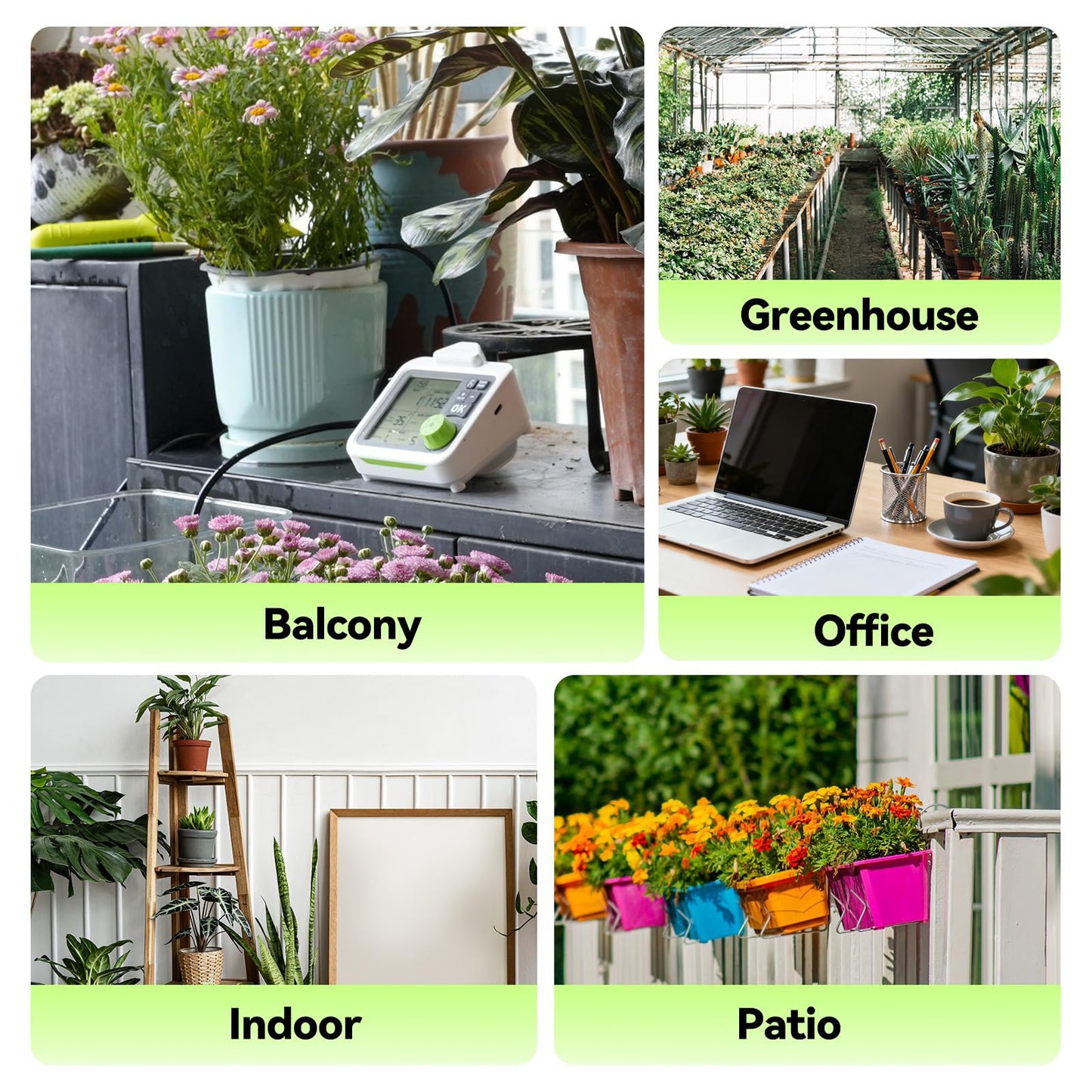 RAINPOINT Large Display Automatic Plant Waterer Indoor for Pot Plants,Cycle & Soak Mode Vacation Self Watering Drip Irrigation System Device Kit Office Patio Greenhouse Grow Tent Water 10-15 Plants
