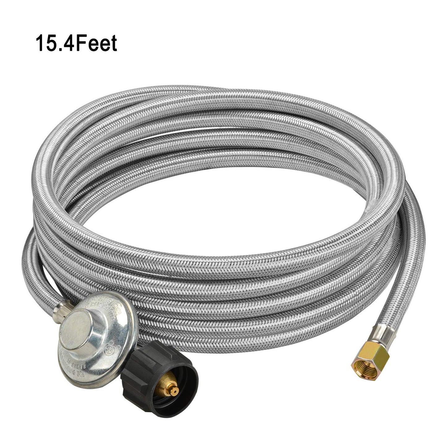 only fire 15ft Low Pressure Propane Regulator with Stainless Braided Hose for Gas Grill, Smoker, Propane Fire Pit, Heater